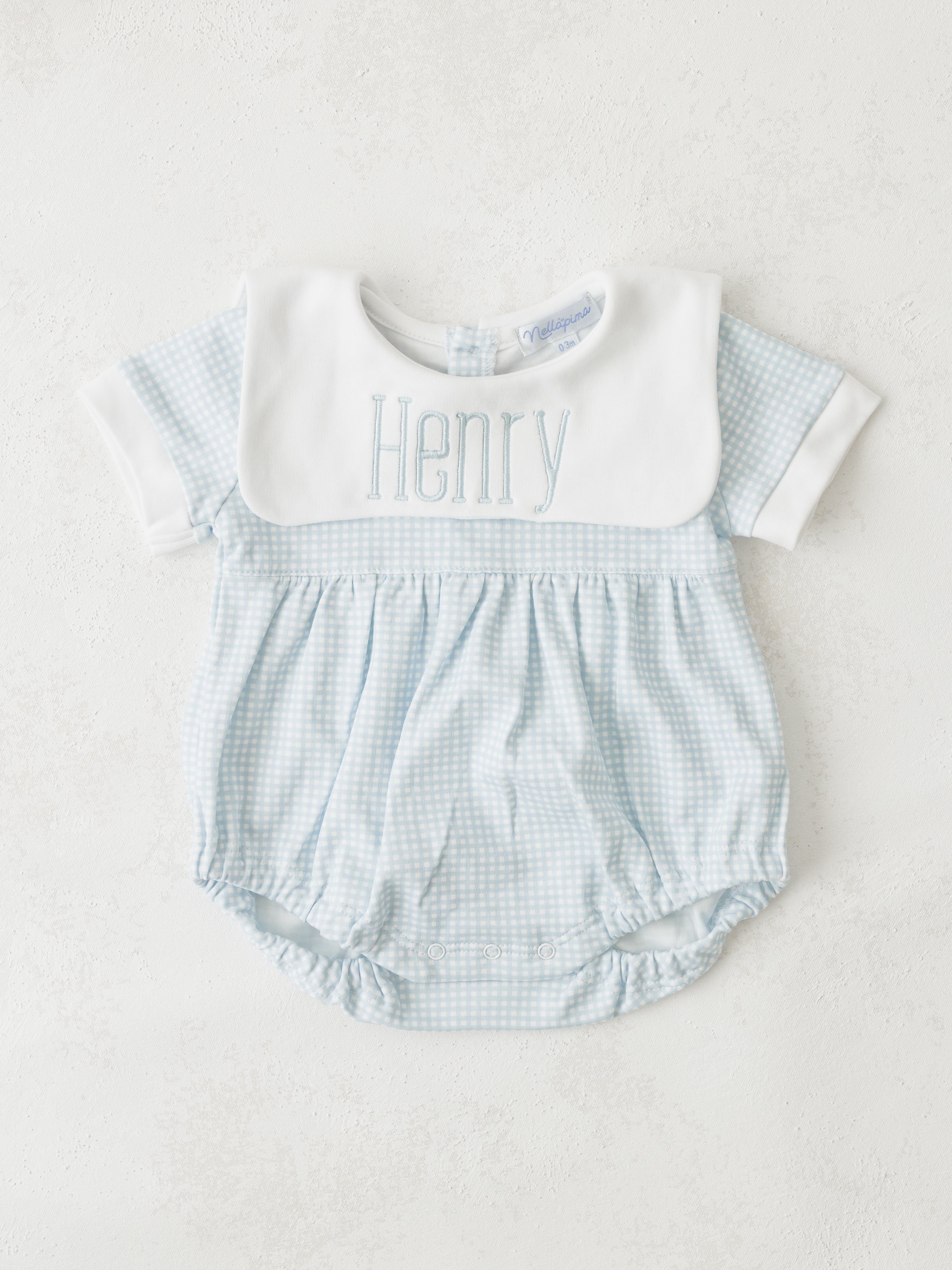 Nella Pima Blue Gingham Bubble