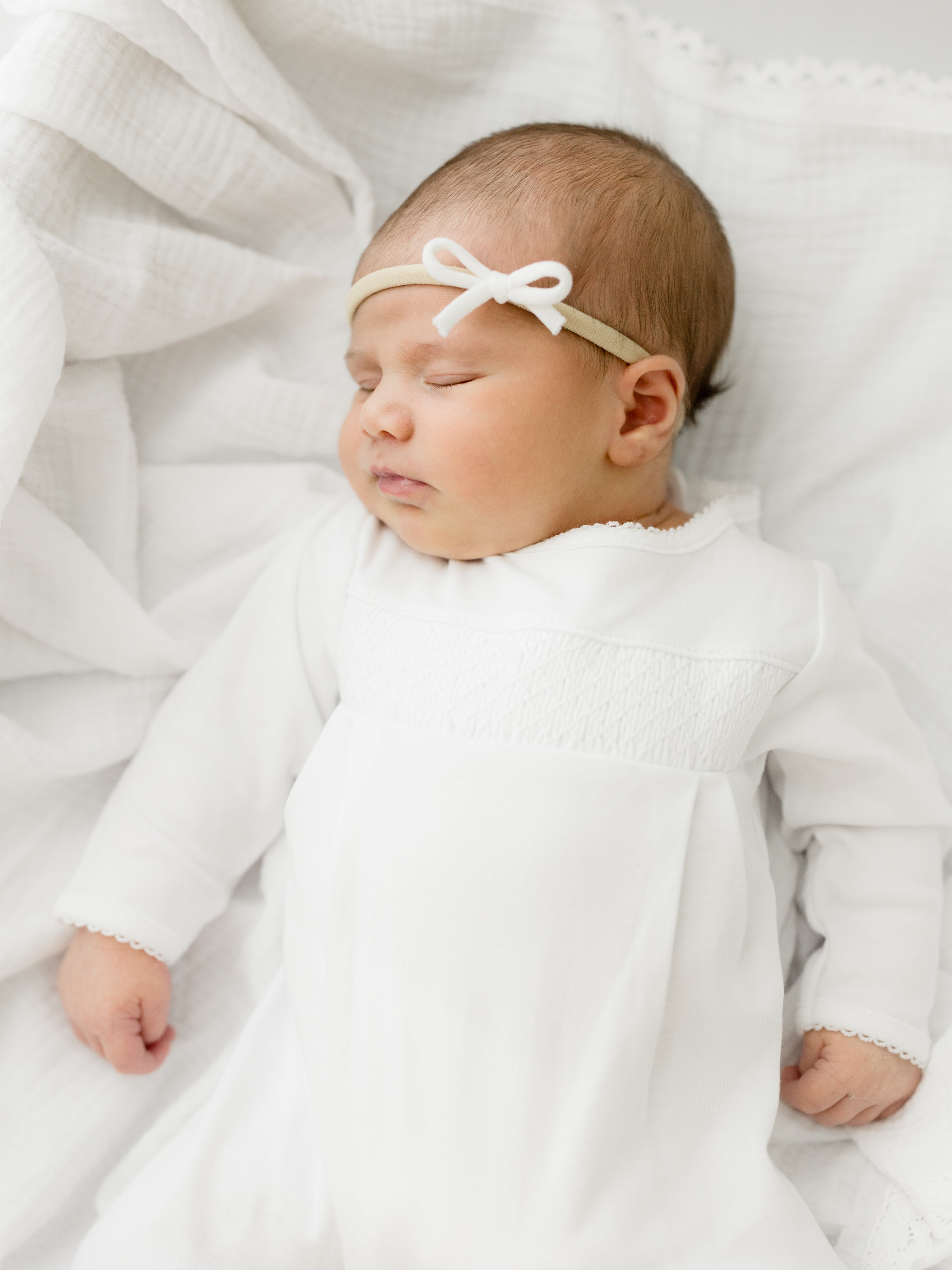 Magnolia Baby White Smocked Footie
