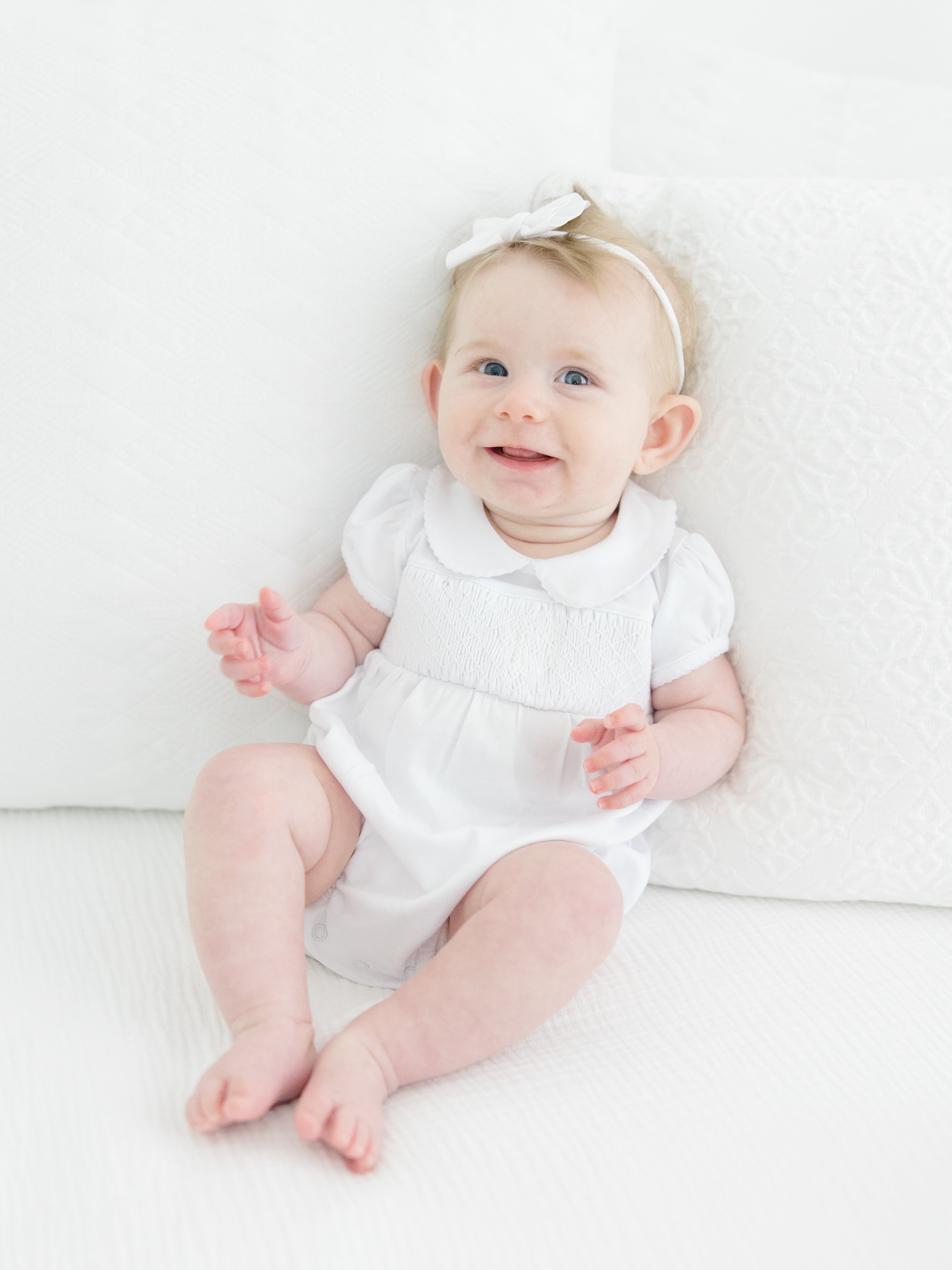 White Blessed Smocked Bubble