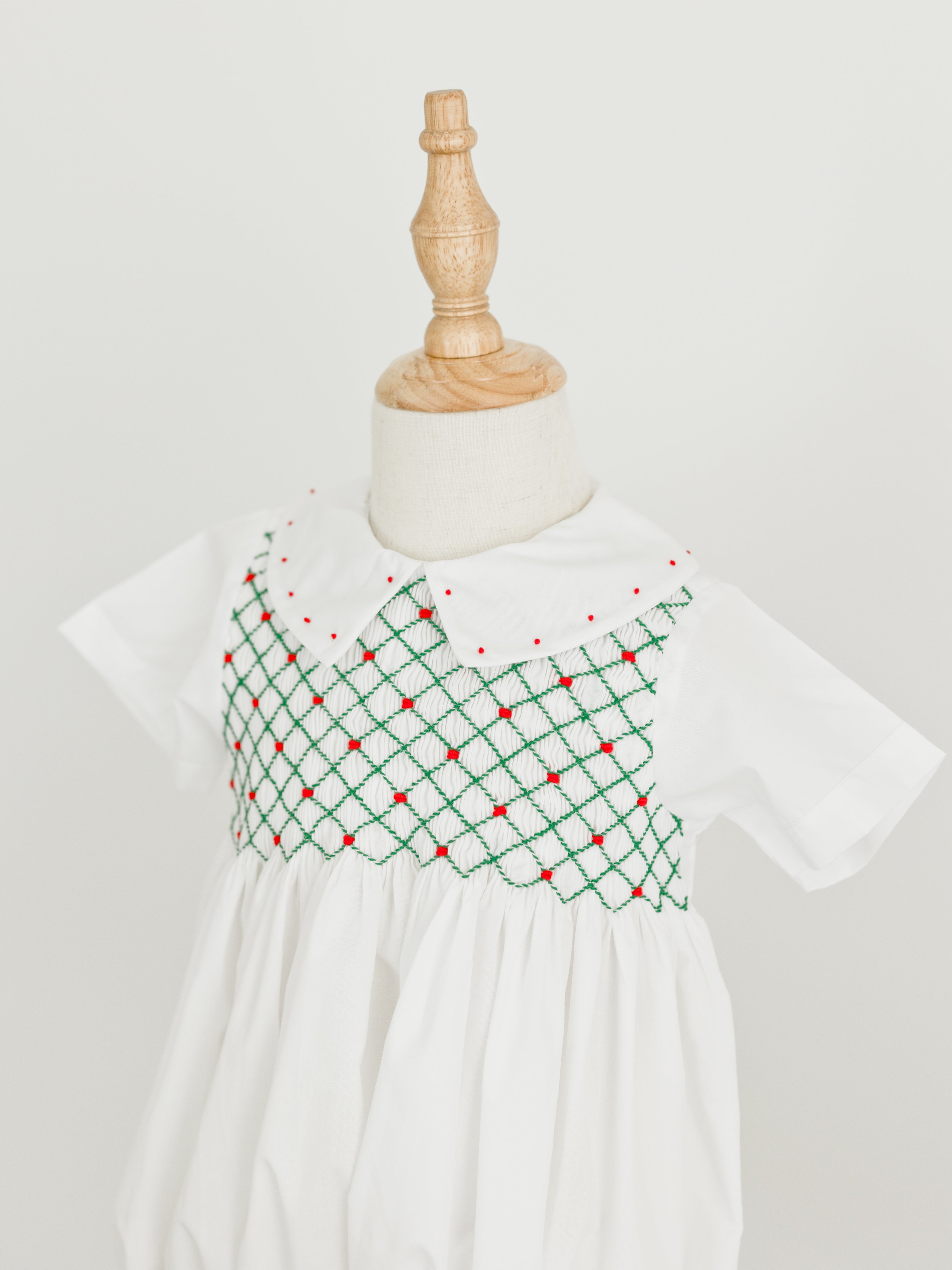 Channing Boy Bubble- Red & Green Christmas Smocked