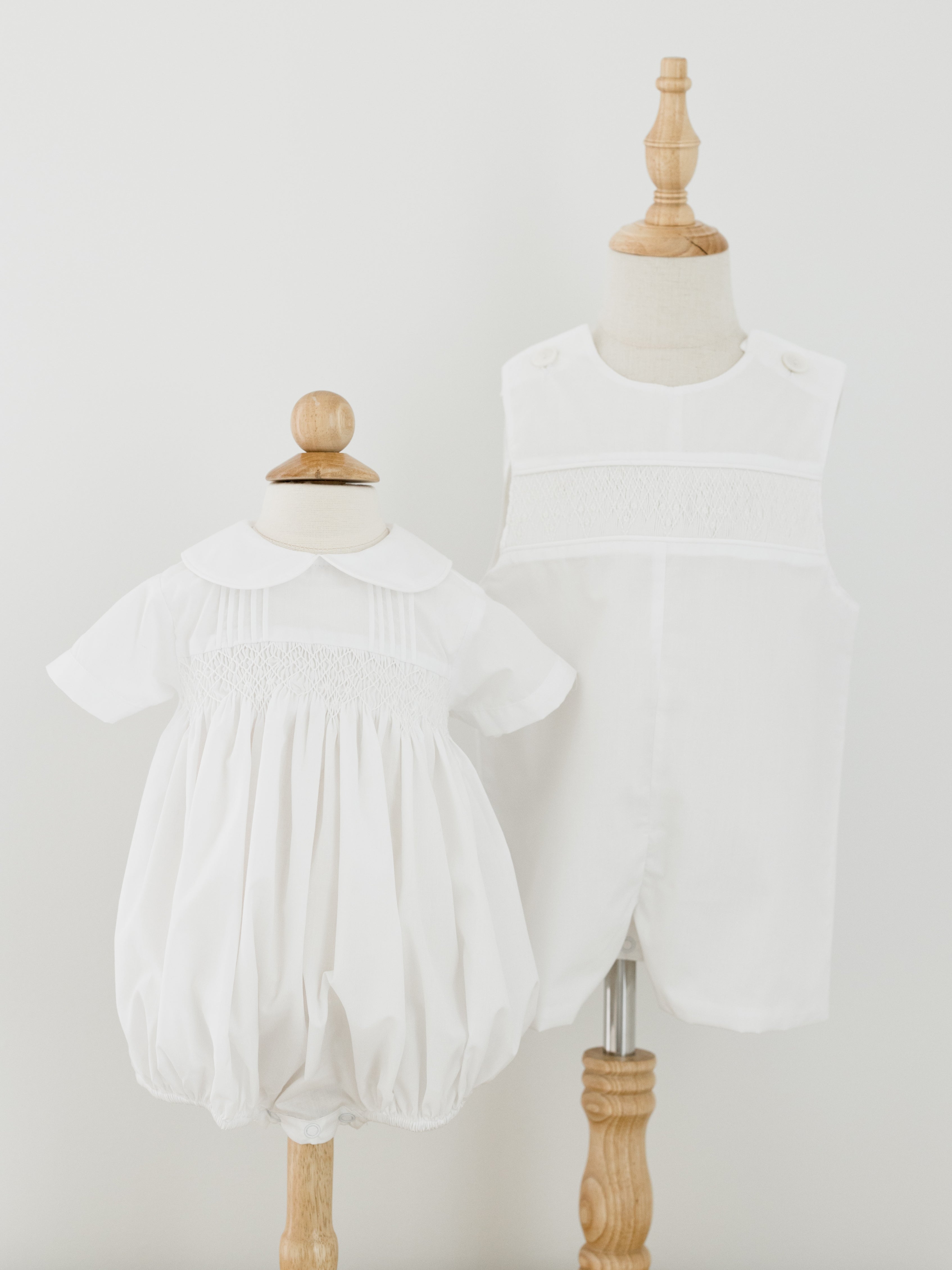 Finley Boy Bubble - All White Smocked