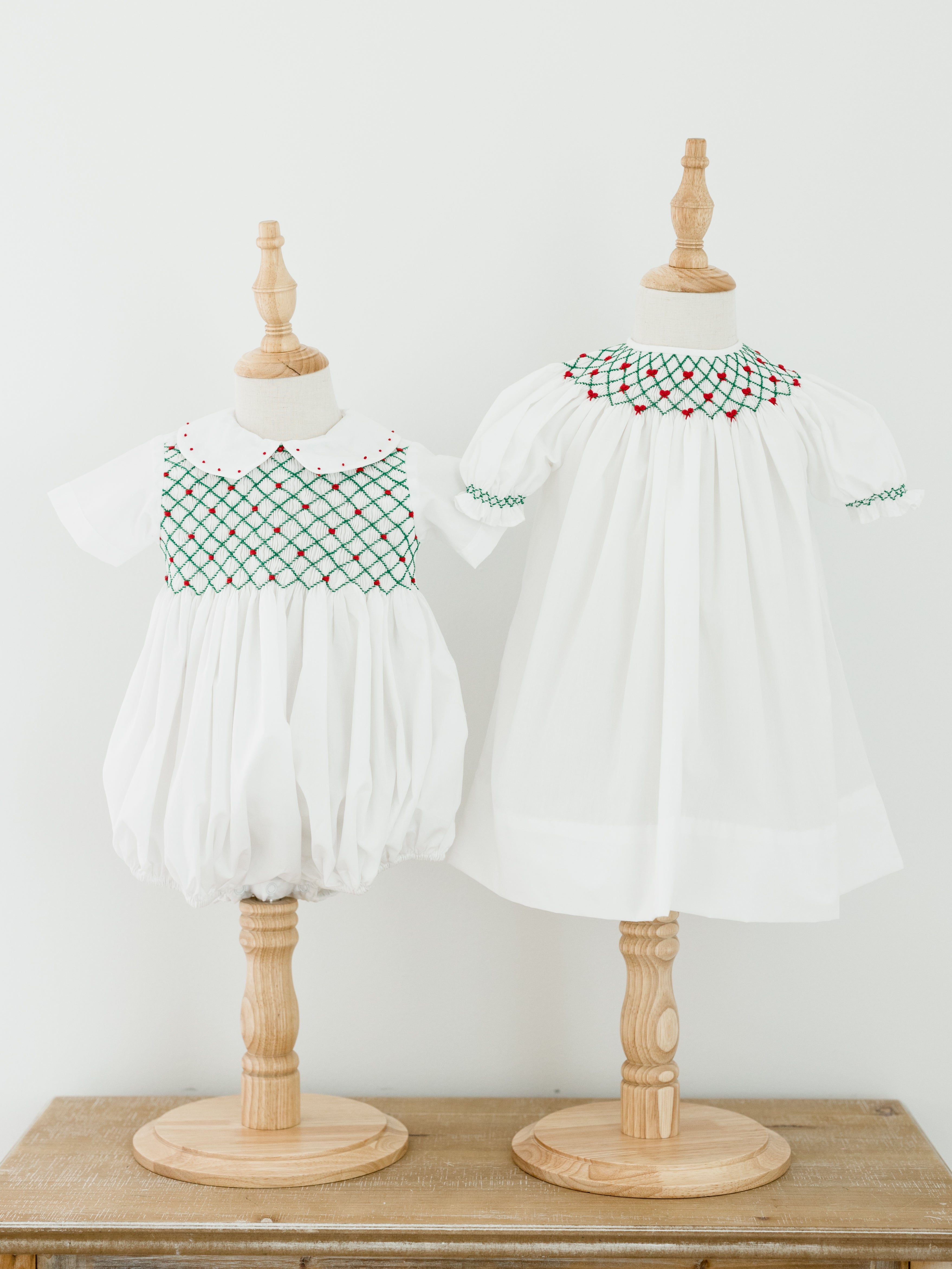 Channing Boy Bubble- Red & Green Christmas Smocked