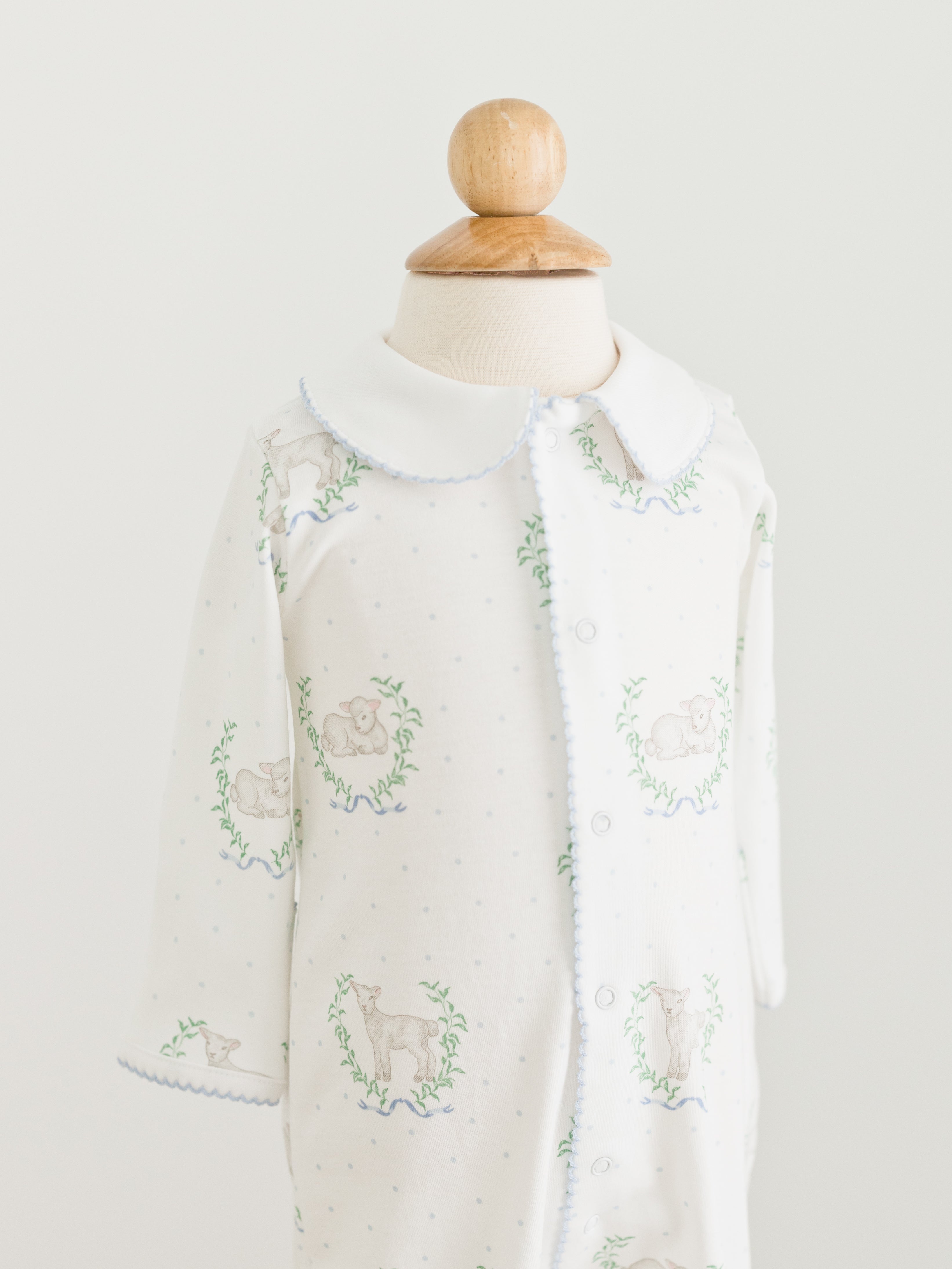 Blue Lamb Print Converter Gown