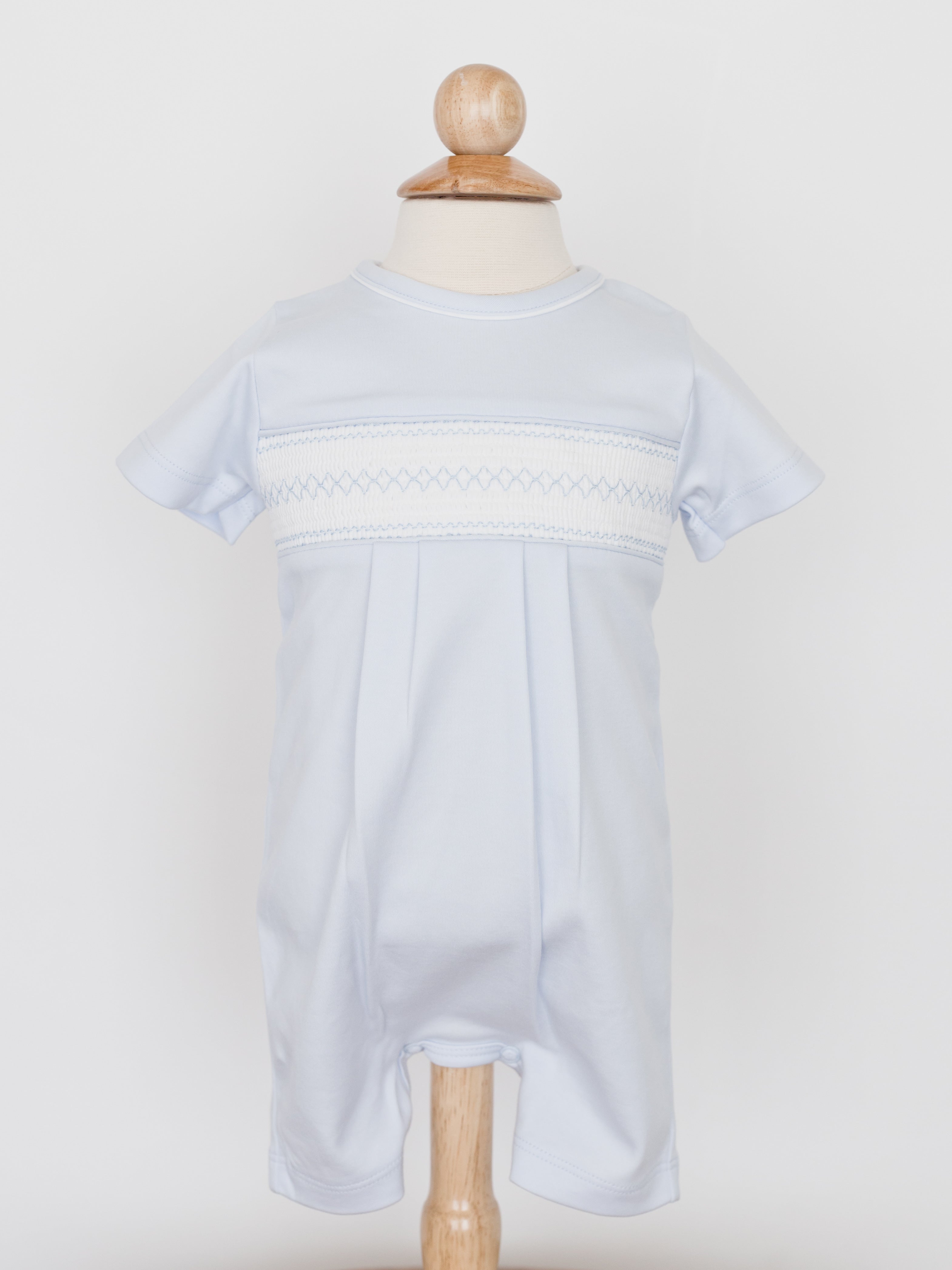 Feltman Brothers Blue Boy Smocked Argyle Shortall