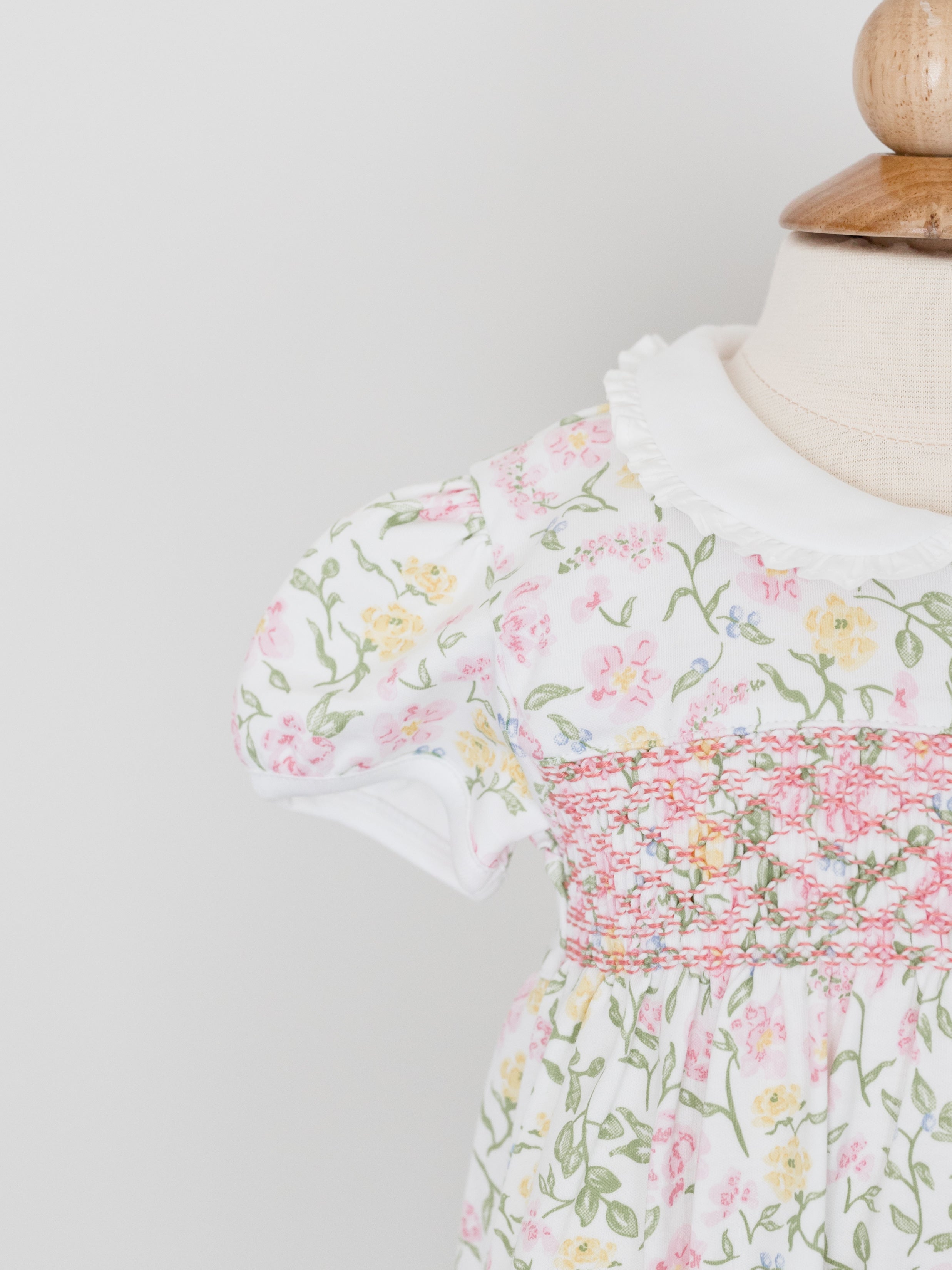 Nella Pima Berry Wildflowers Smocked Bubble