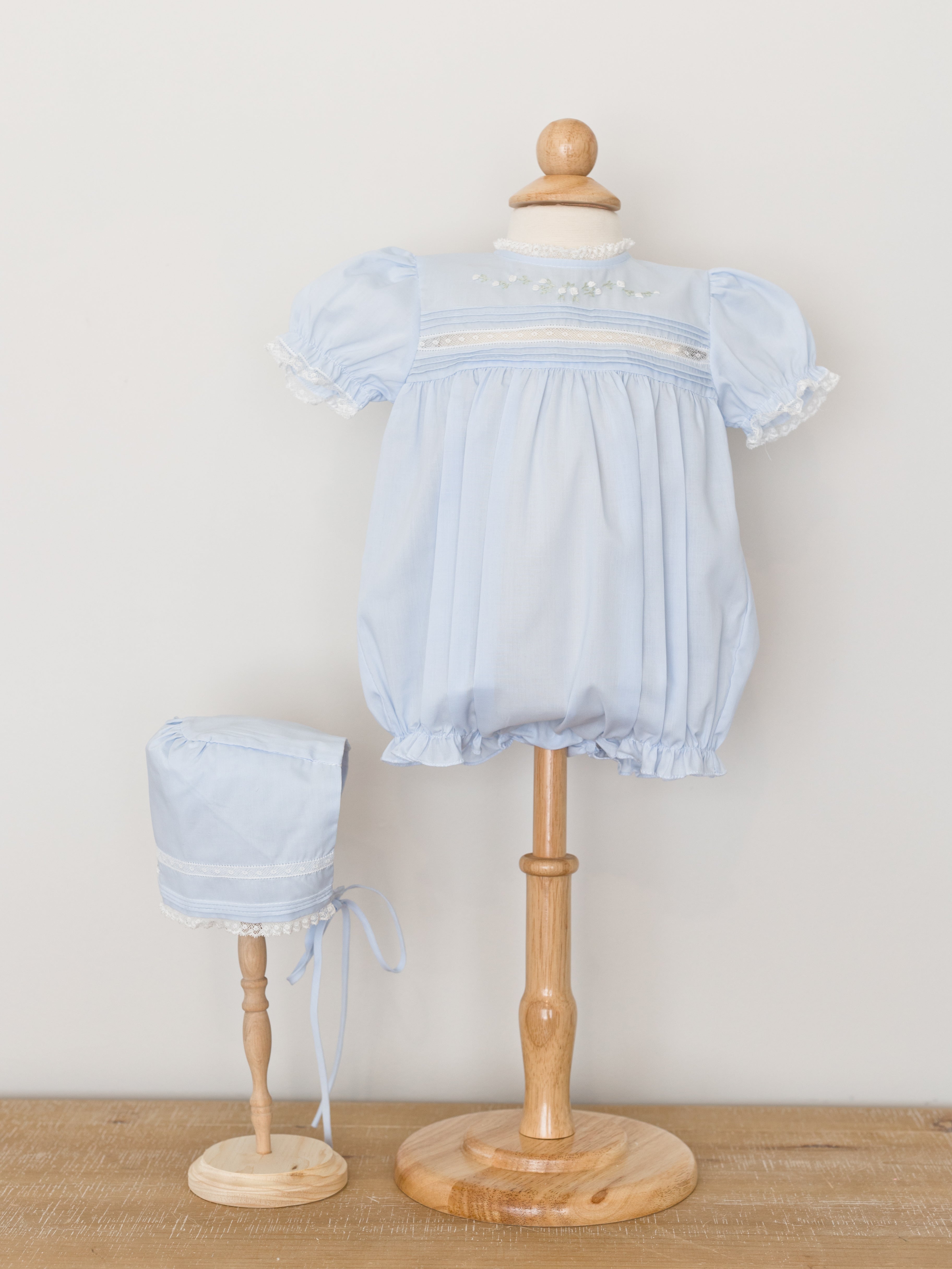 Girls Floral Bullion & Lace Bonnet
