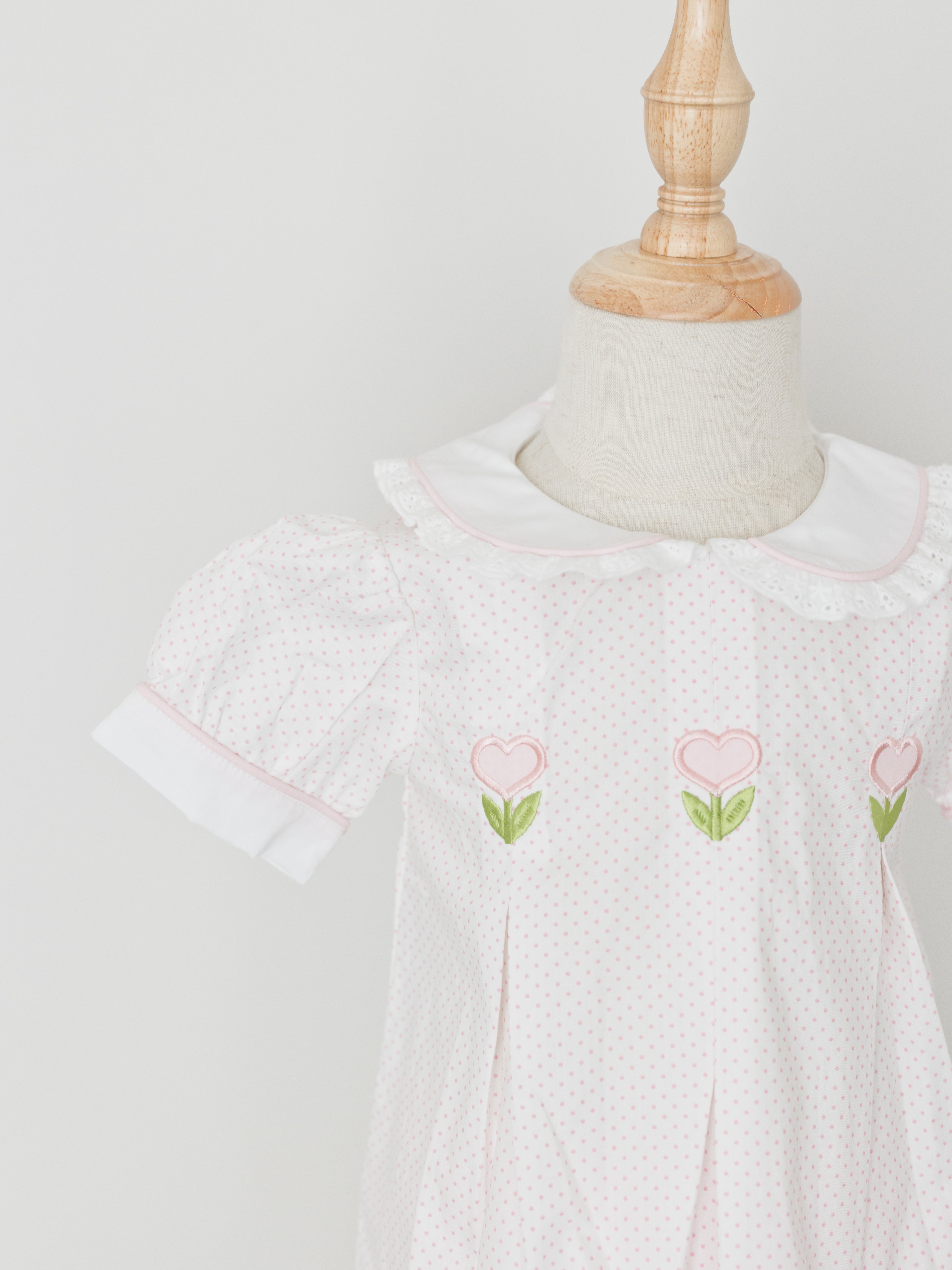 Belle Rose Bloomer Set - Pink Bitty Dots / Tulip