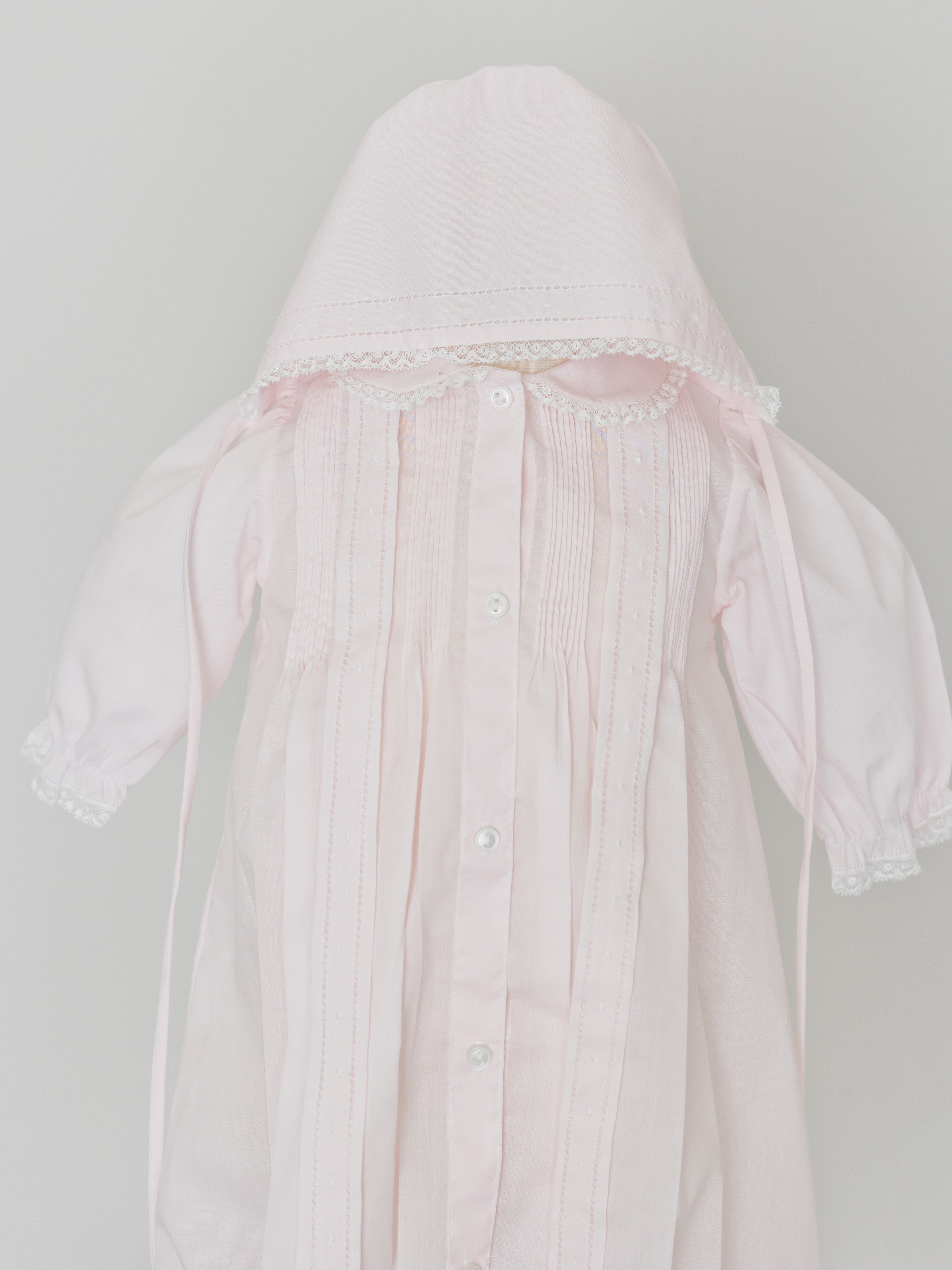 Feltman Brothers Girls Dot Take Me Home Gown And Hat- Pink