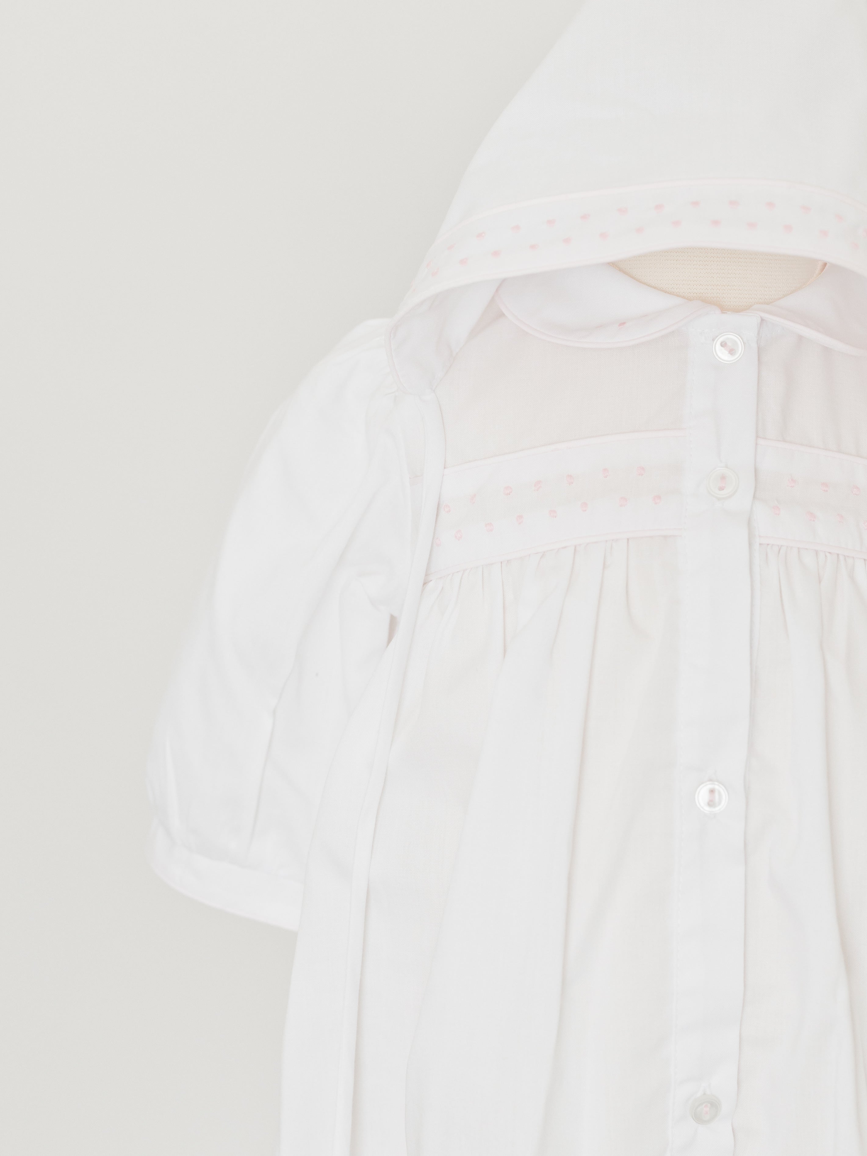 Feltman Brothers Girls Dot Embroidered Take Me Home Gown With Hat