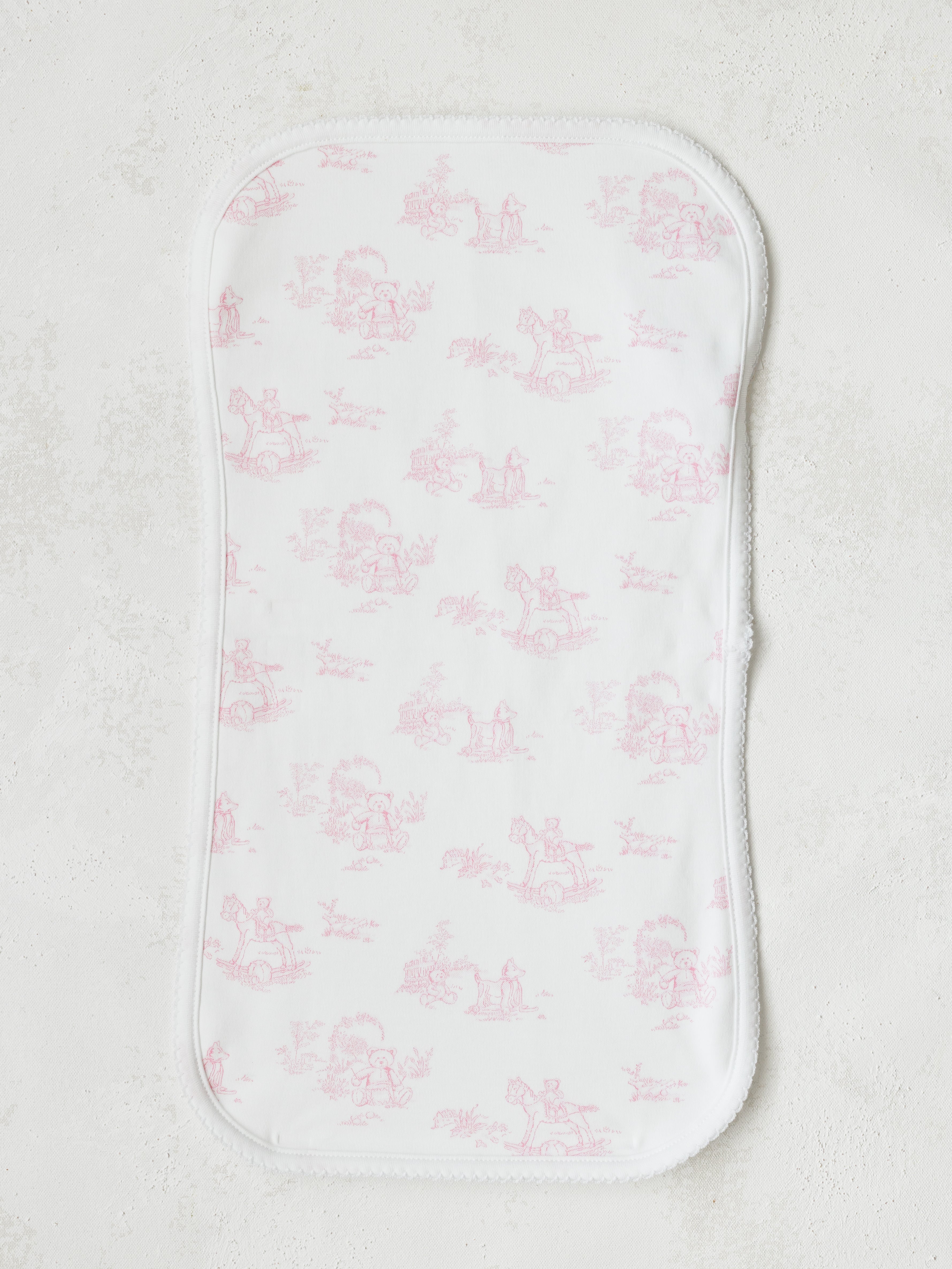 Nella Pima Pink Toile Burp Cloth