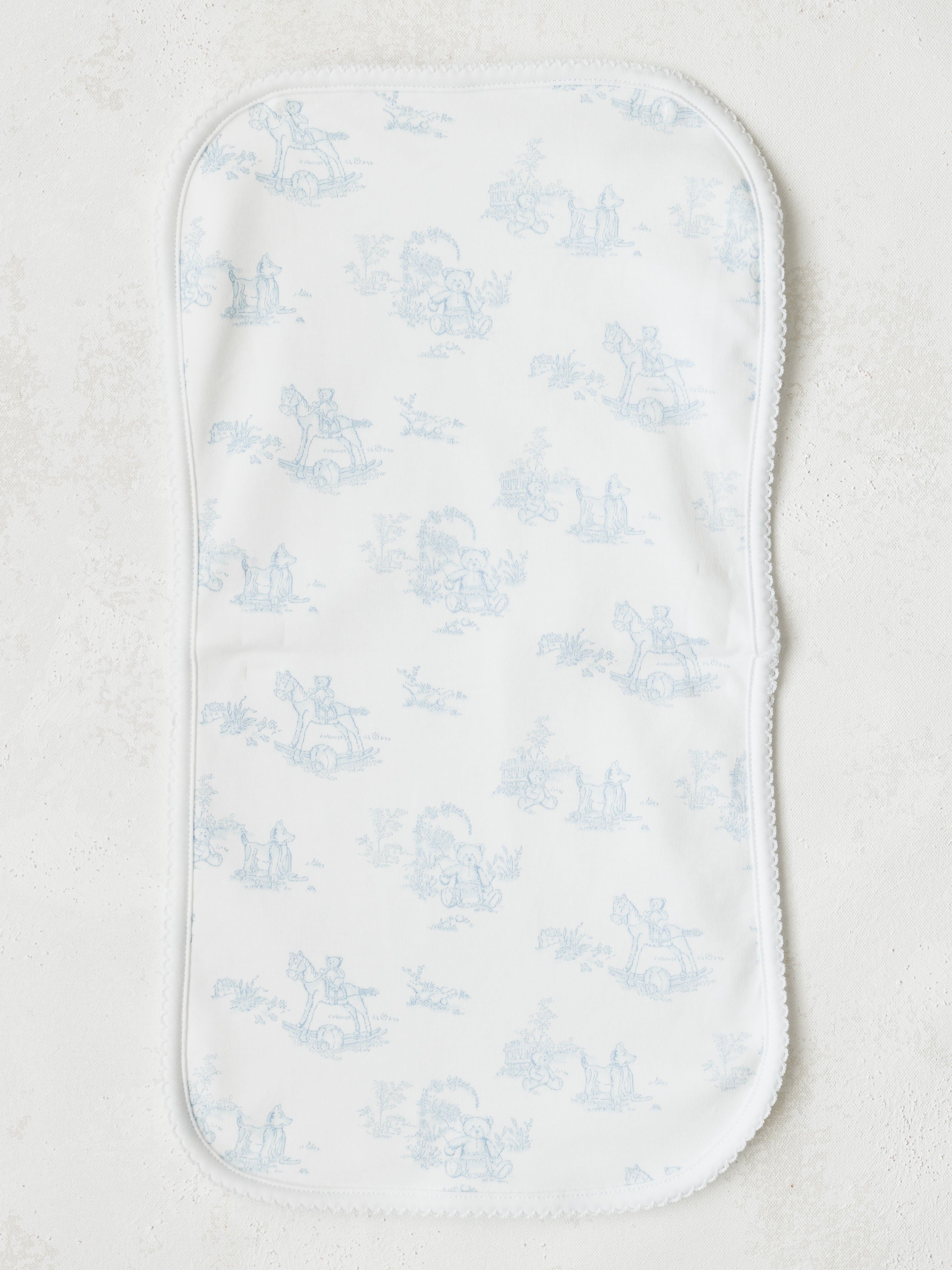 Nella Pima Blue Toile Burp Cloth
