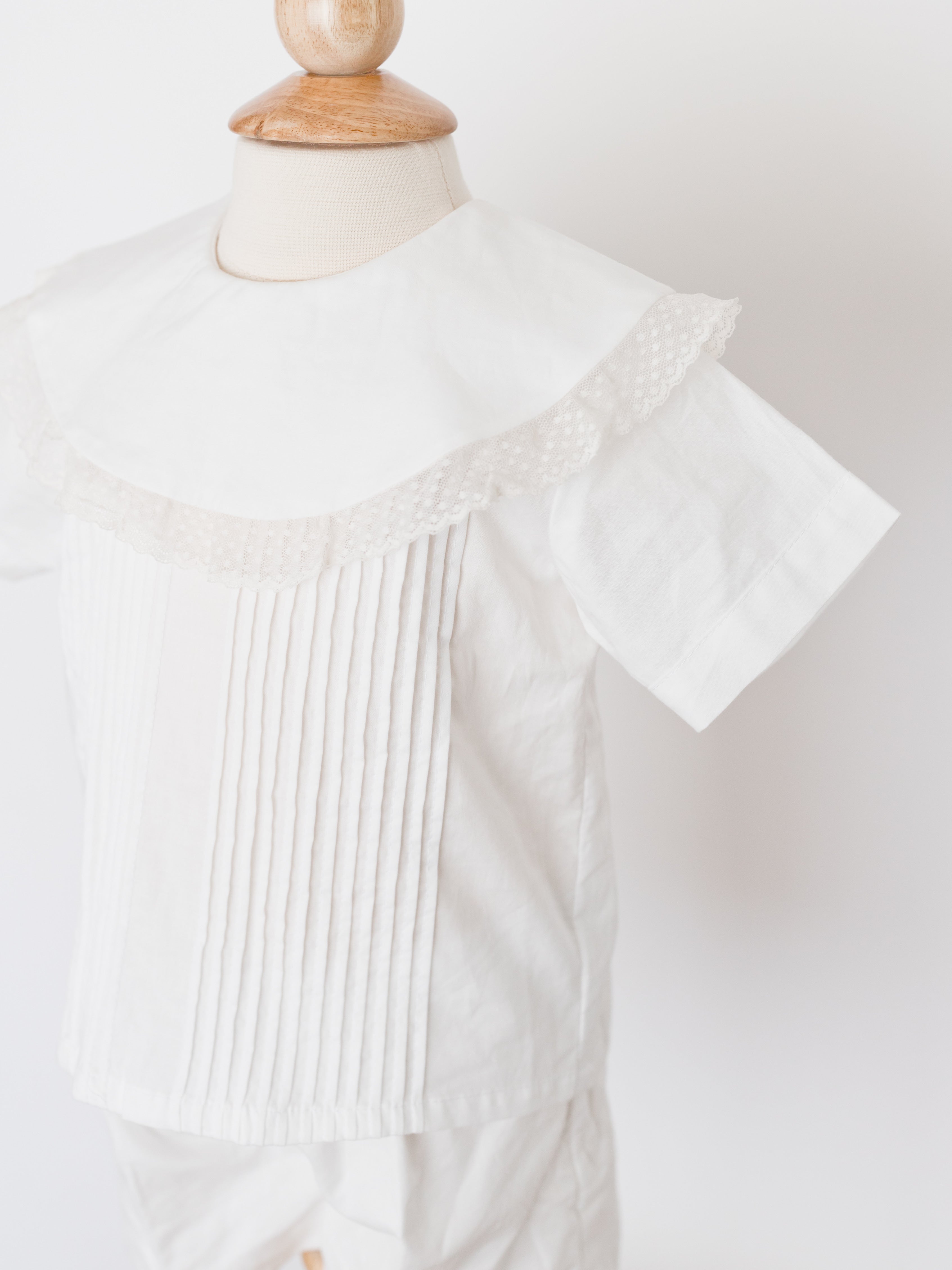 Remember Nguyen Holt Boy Short Set - White with Ecru Lace