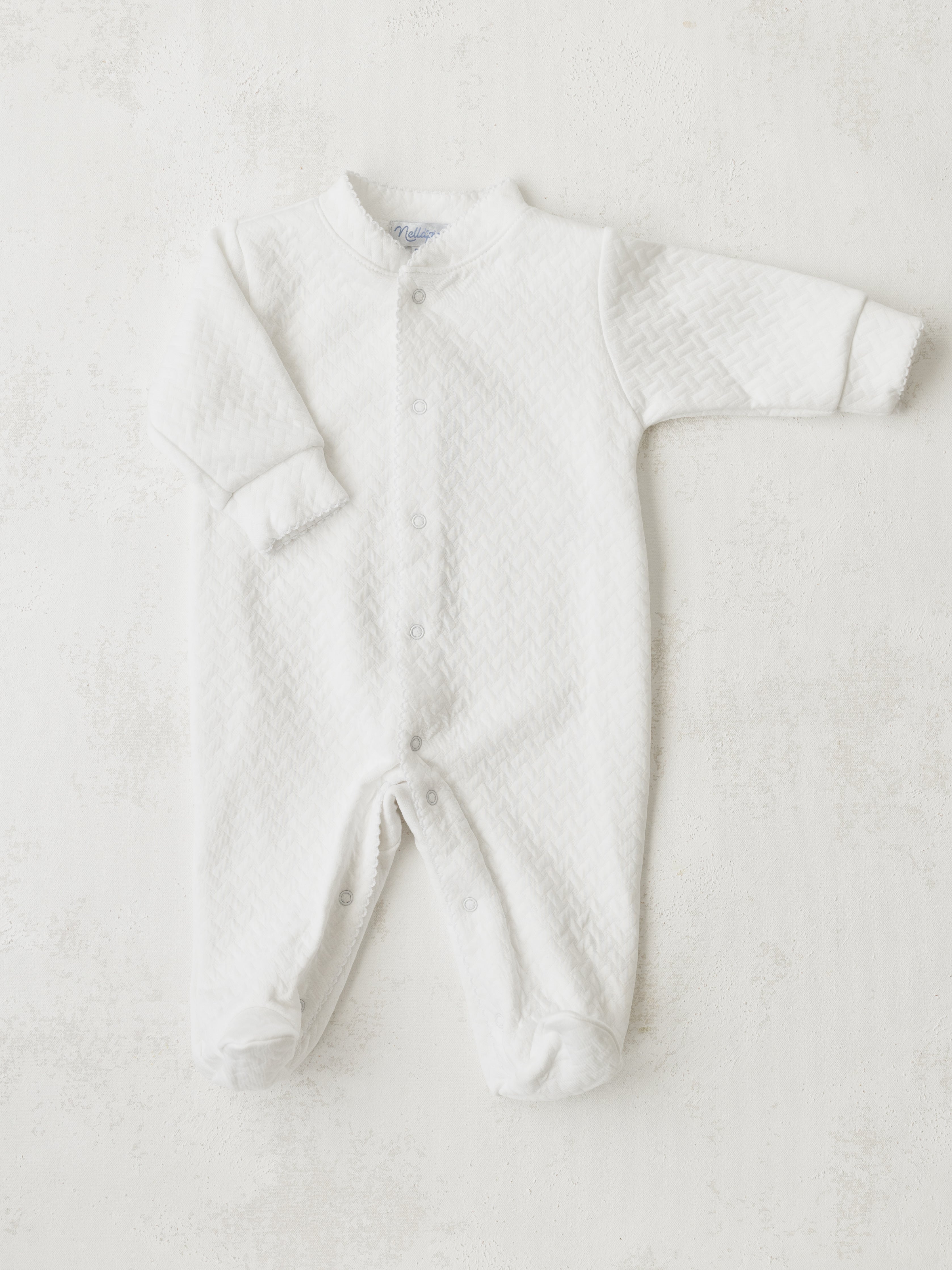 Nella Pima Basket Weave Baby Footie