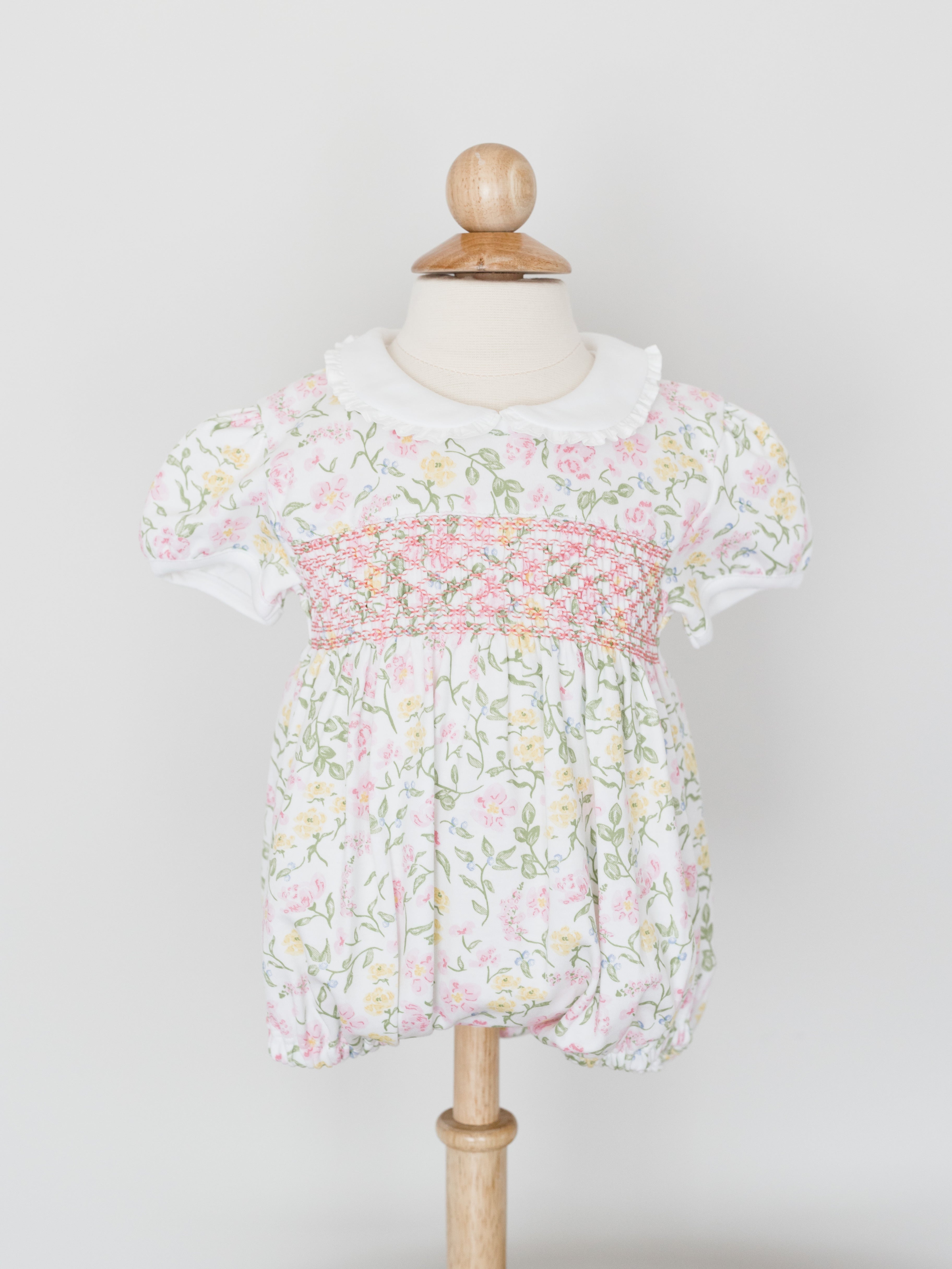 Nella Pima Berry Wildflowers Smocked Bubble