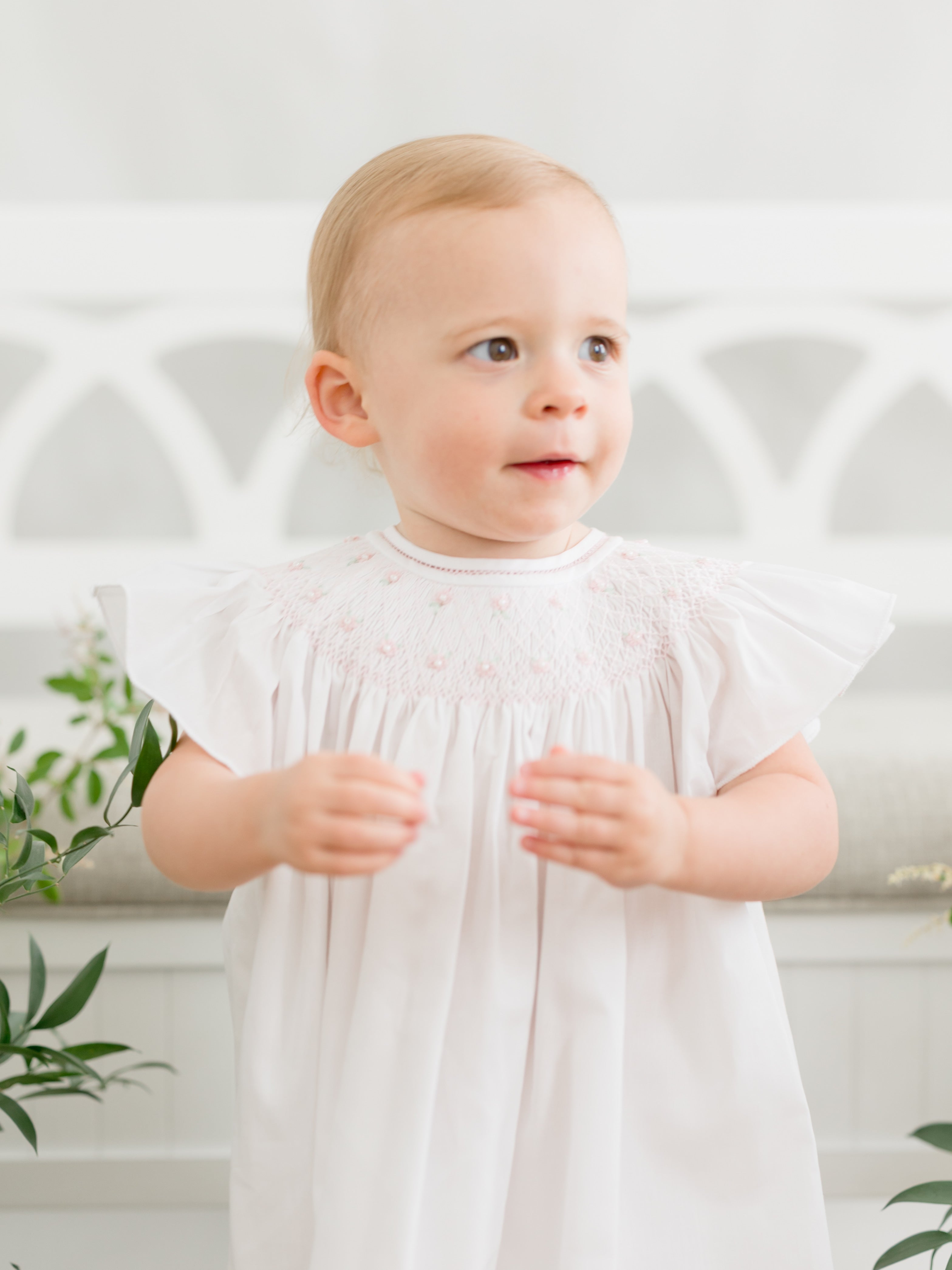 Feltman Brothers Pearl Flower Fly Sleeve Bishop Dress