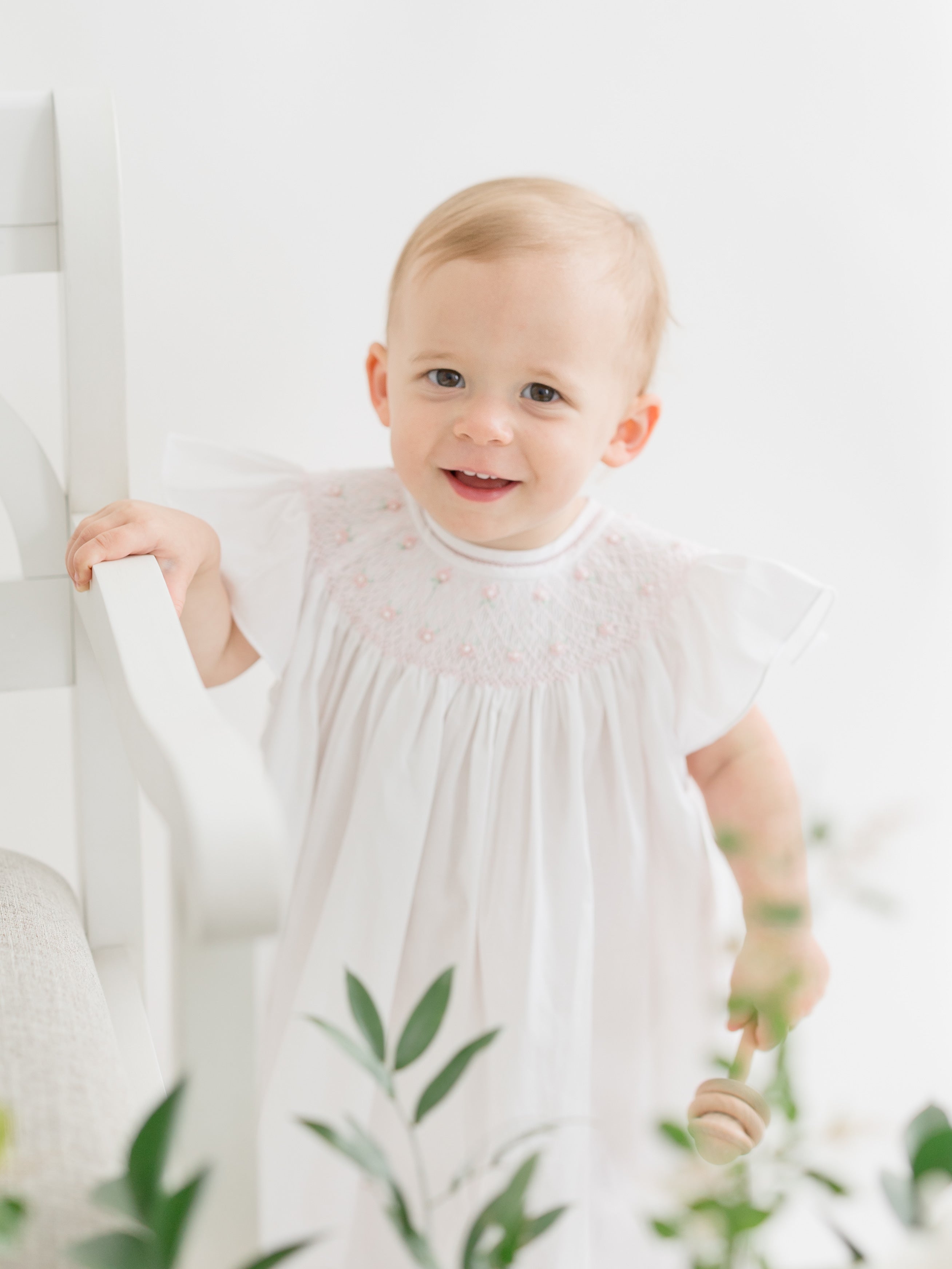 Feltman Brothers Pearl Flower Fly Sleeve Bishop Dress