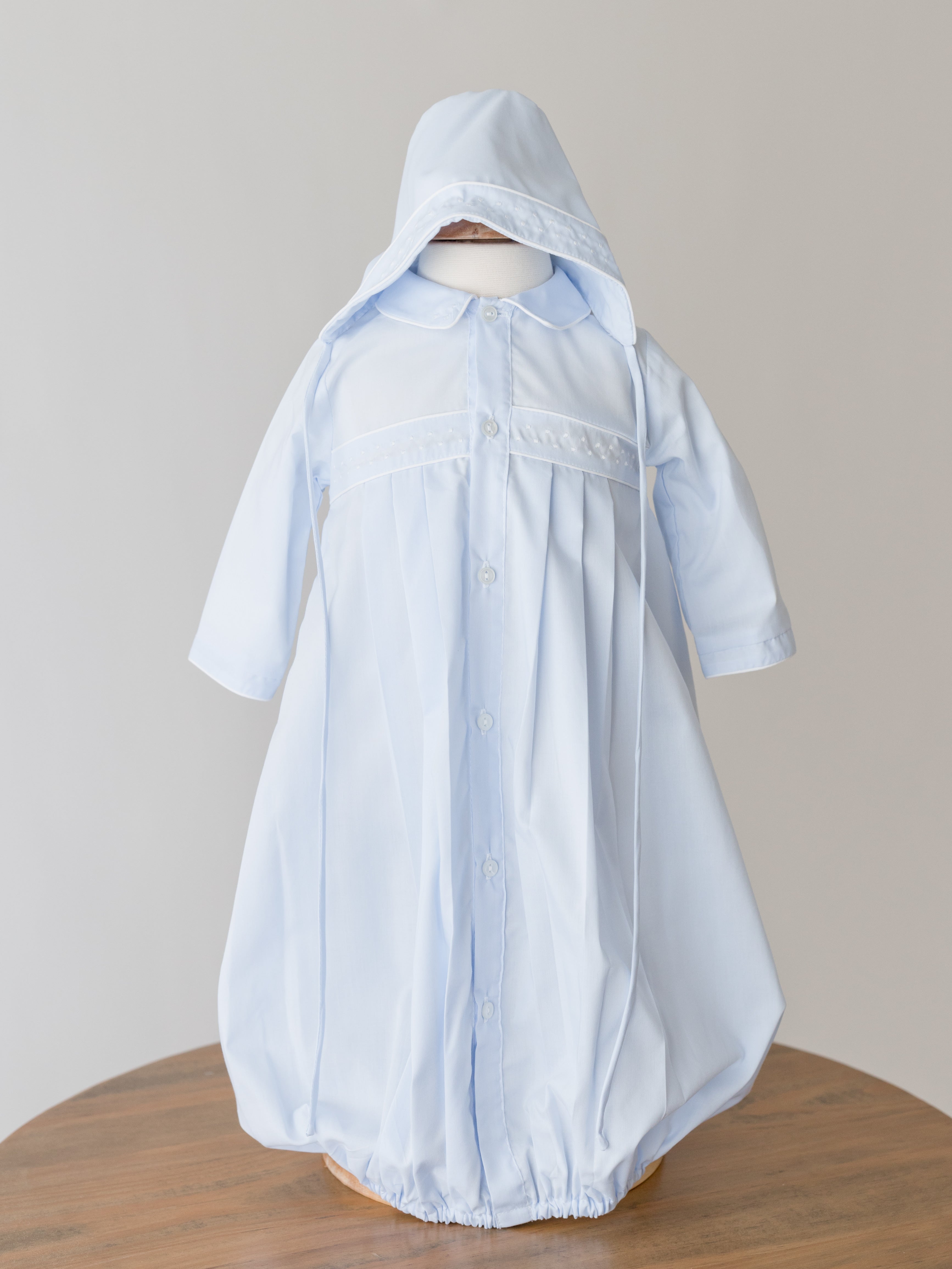 Feltman Brothers Boys Dot Embroidered Take Me Home Gown With Hat
