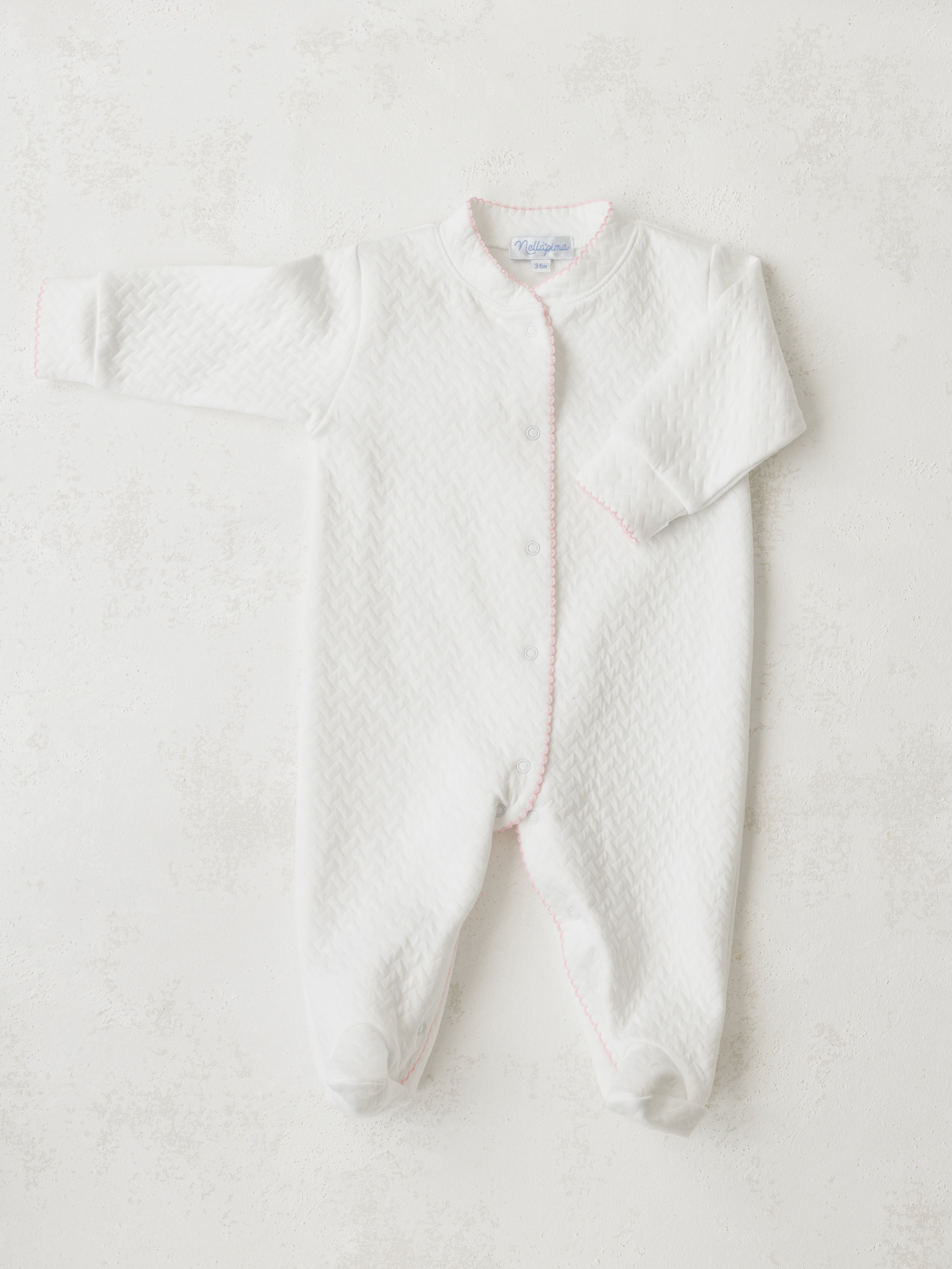 Nella Pima Basket Weave Baby Footie