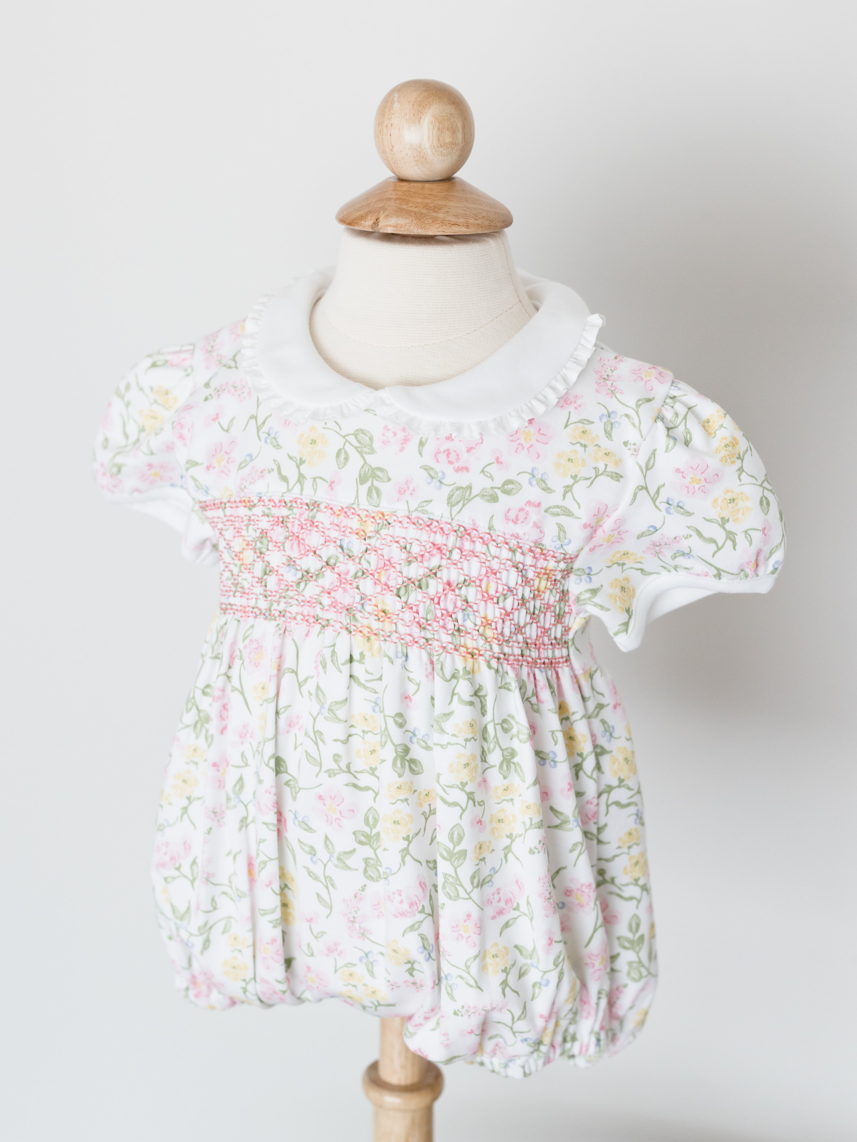 Nella Pima Berry Wildflowers Smocked Bubble