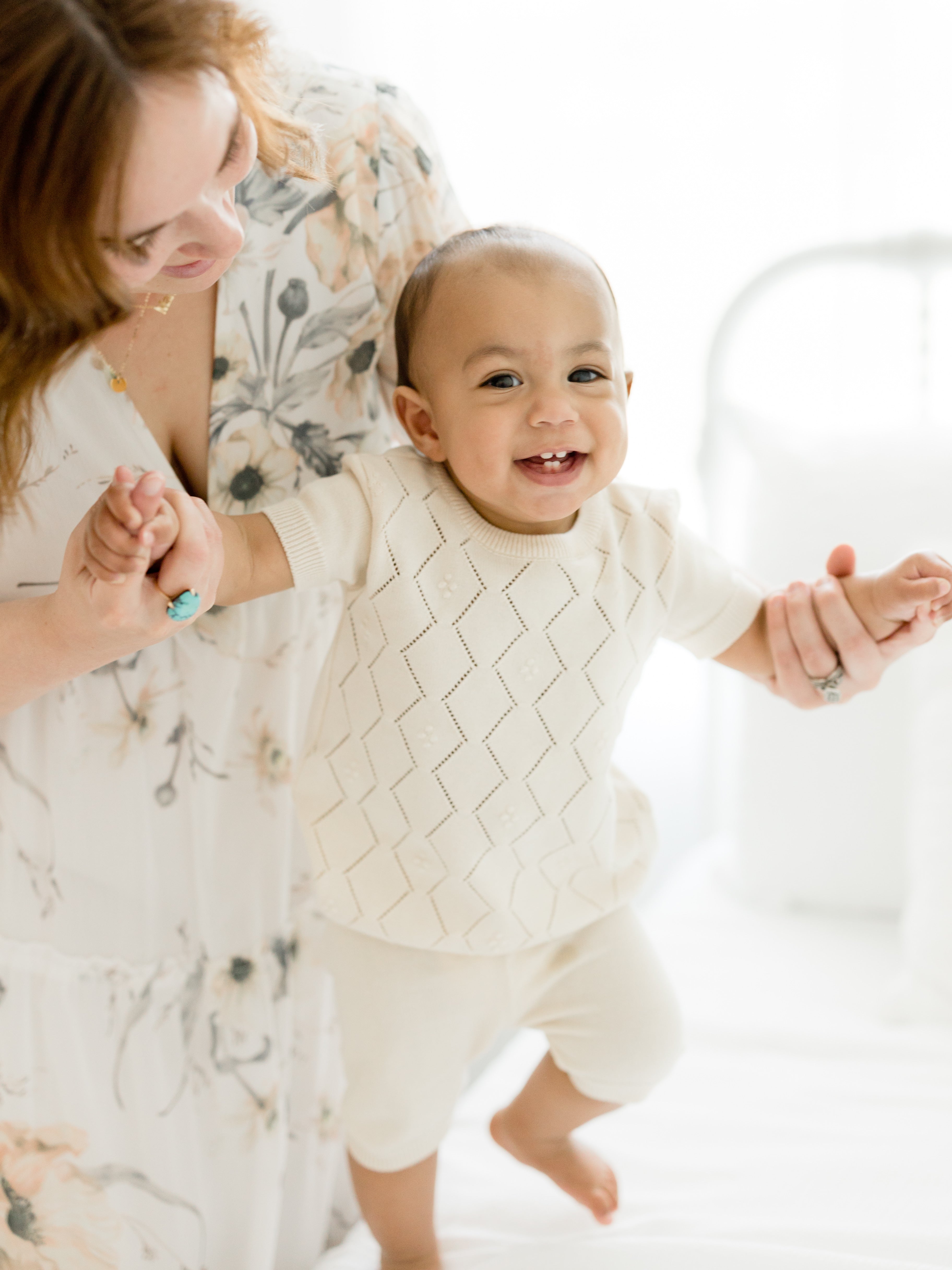 Feltman Brothers Boys Eyelet Knit Set - Ecru