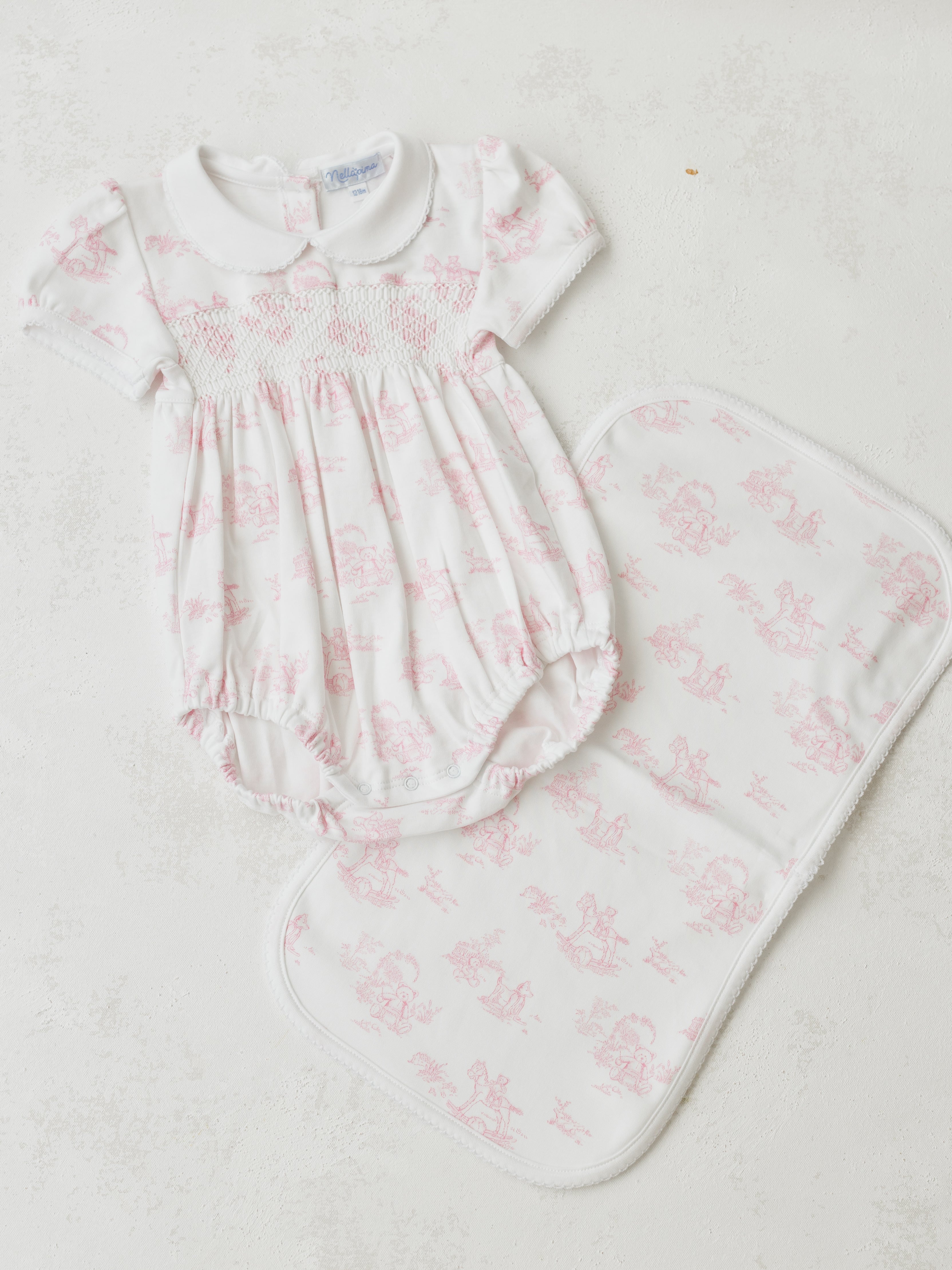 Nella Pima Pink Toile Baby Bubble