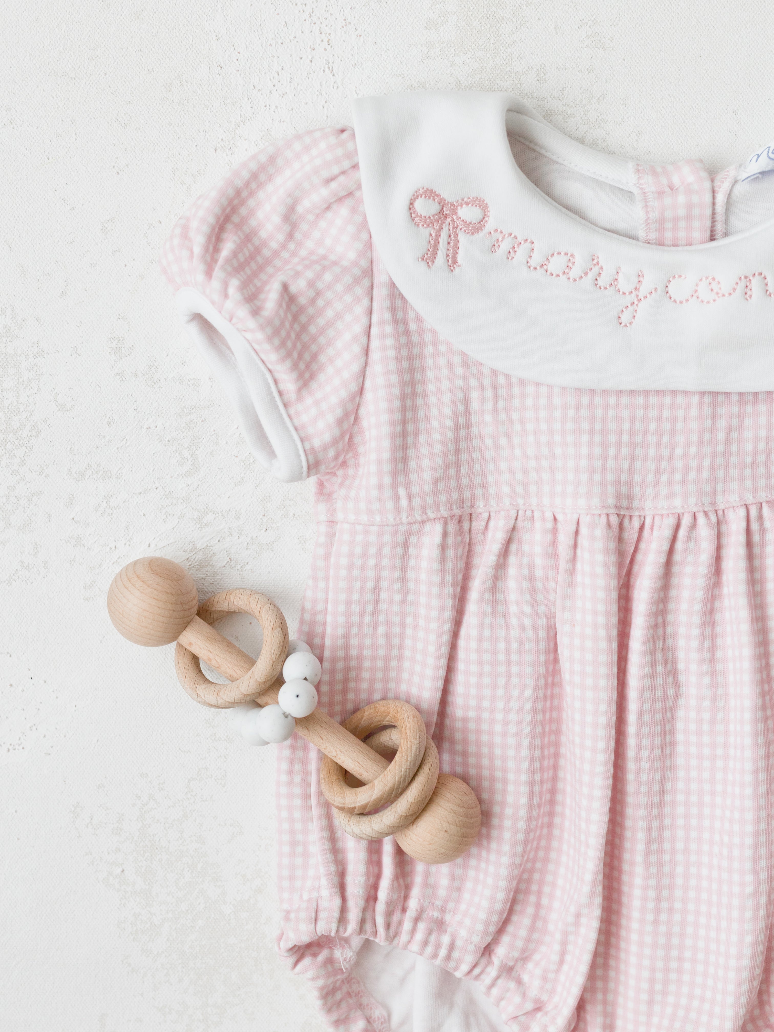 Nella Pima Pink Gingham Bubble