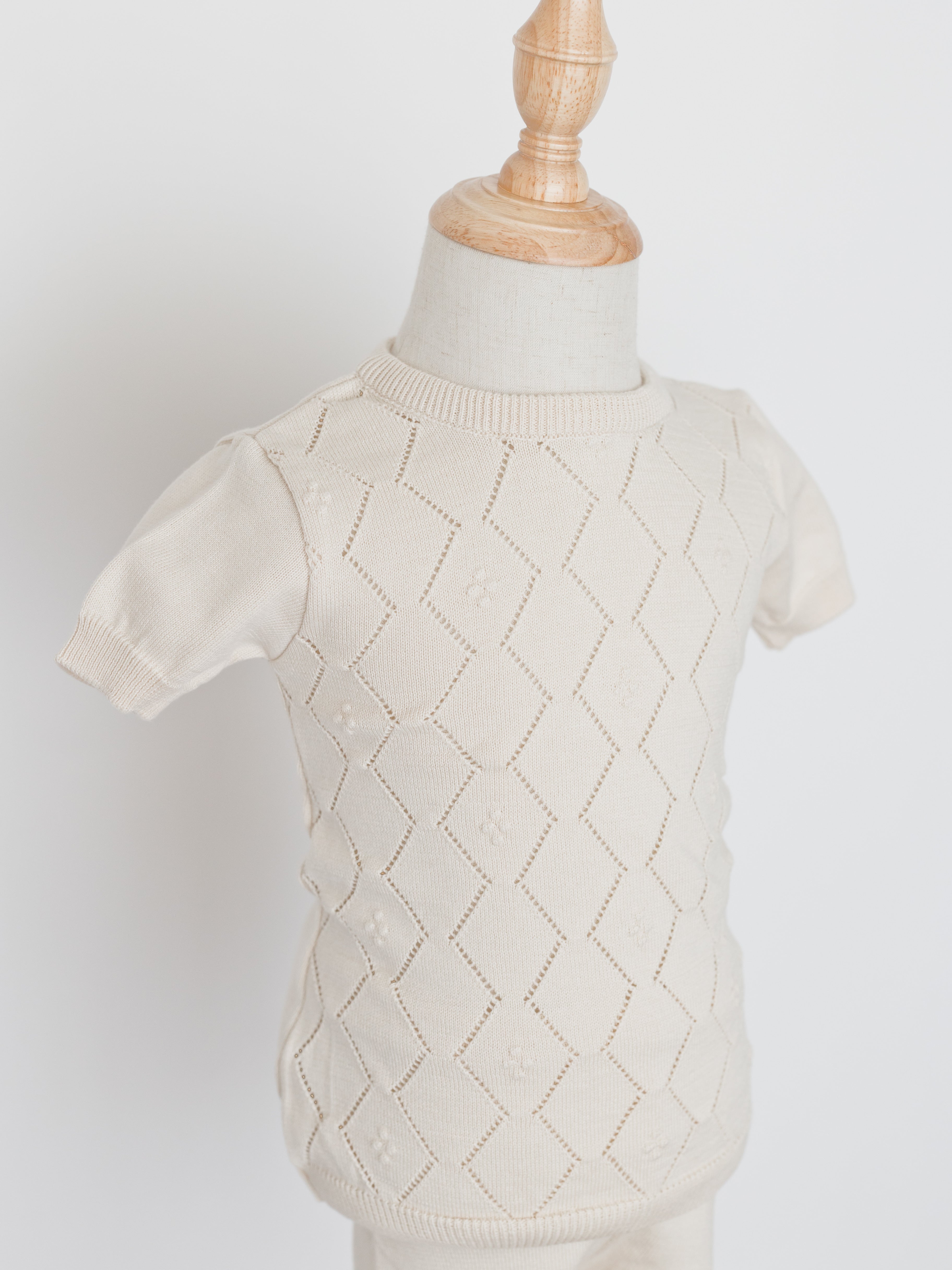 Feltman Brothers Boys Eyelet Knit Set - Ecru