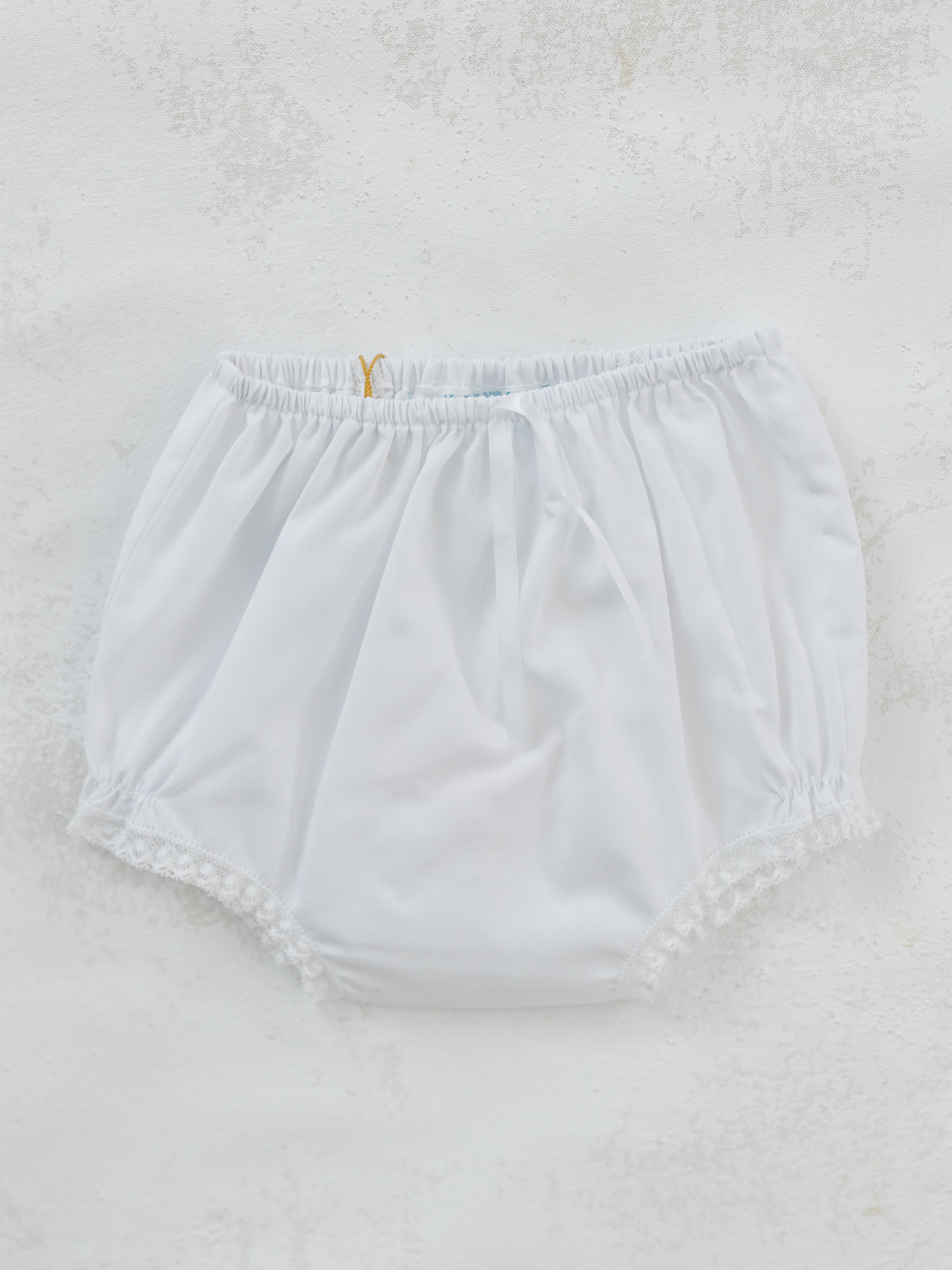 White Vintage Bow Collection Diaper Cover