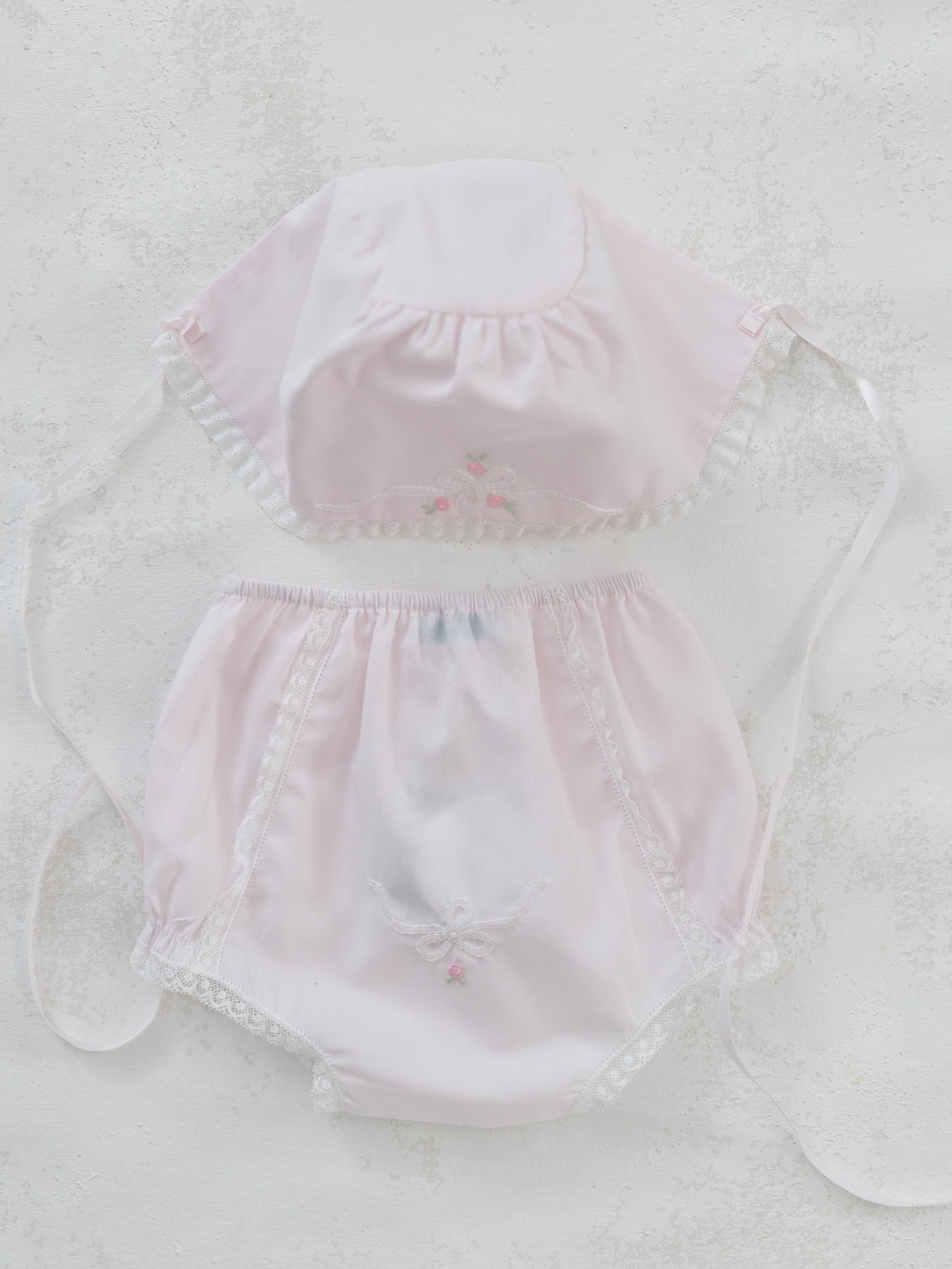 White Vintage Bow Collection Diaper Cover