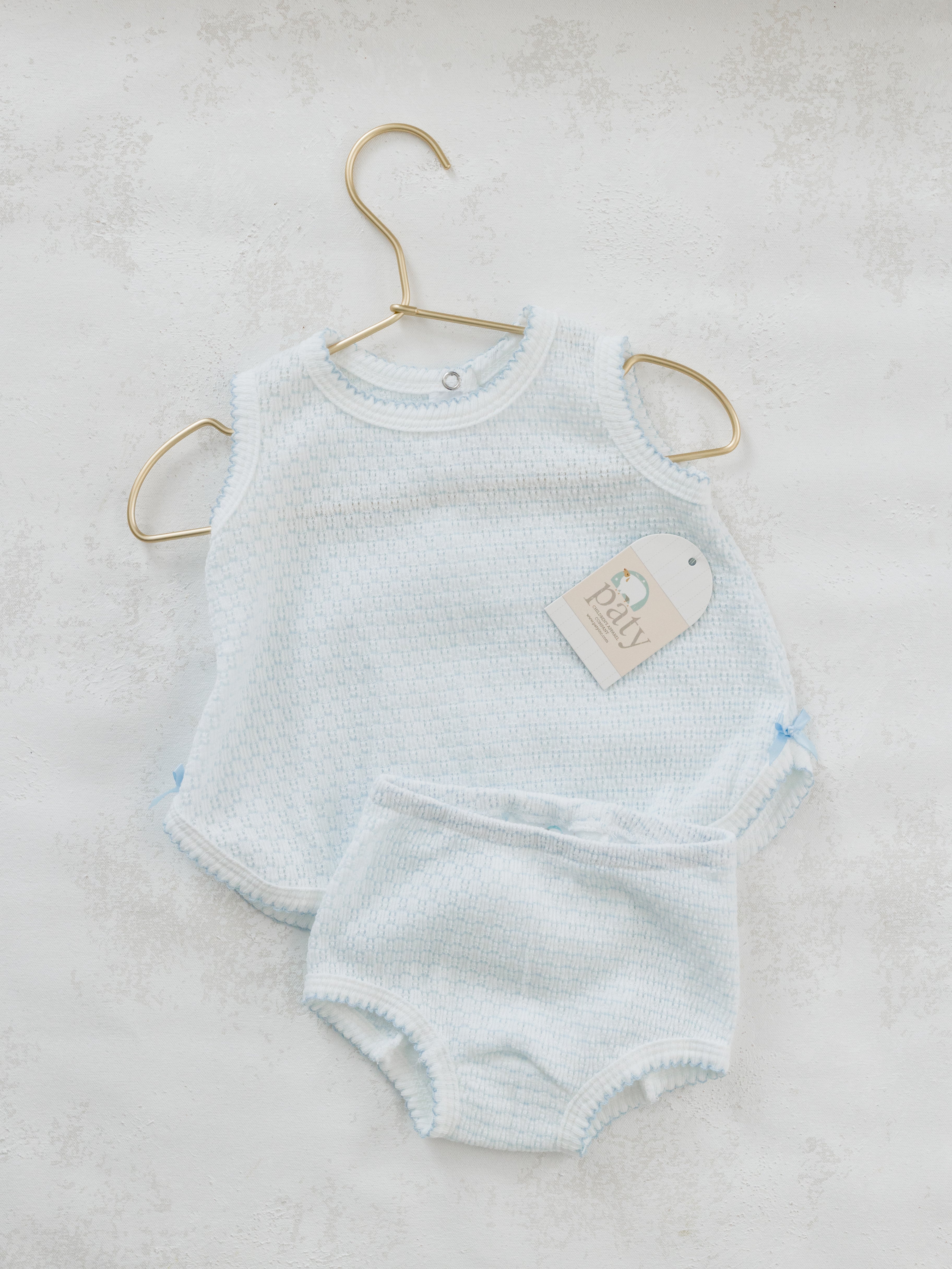 2 PC Sleeveless Diaper Set - Blue