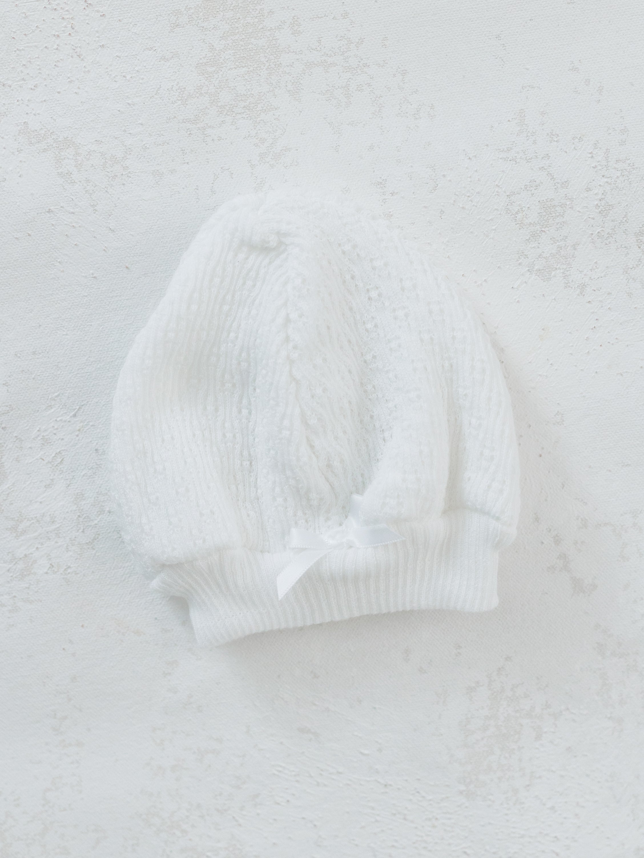 White Beanie W/ Bow
