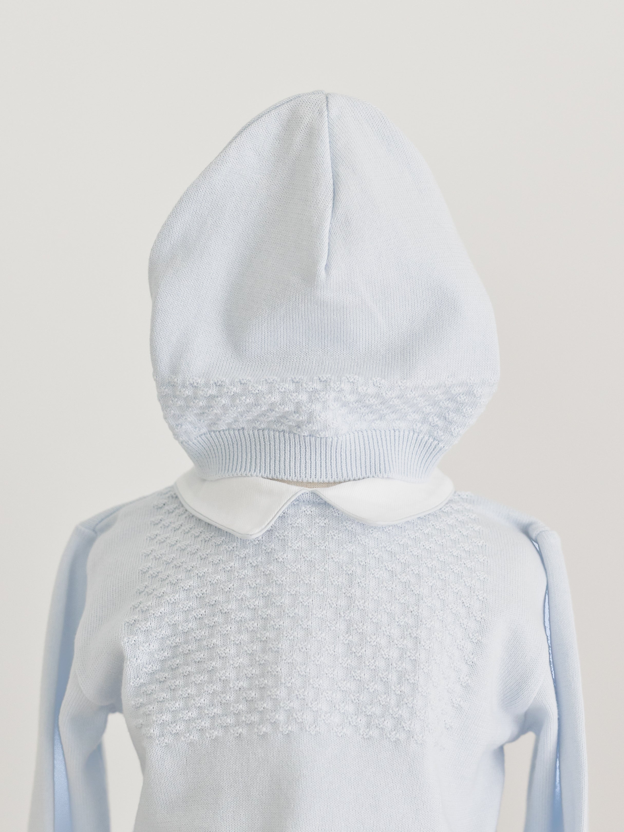 Boys Pique Collar Diamond Knit 2-Piece with Hat