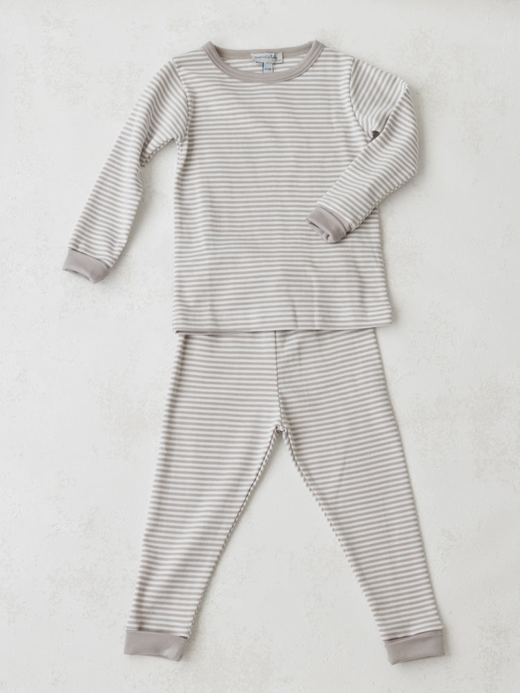 Magnolia Baby Grey Striped Pajama Set