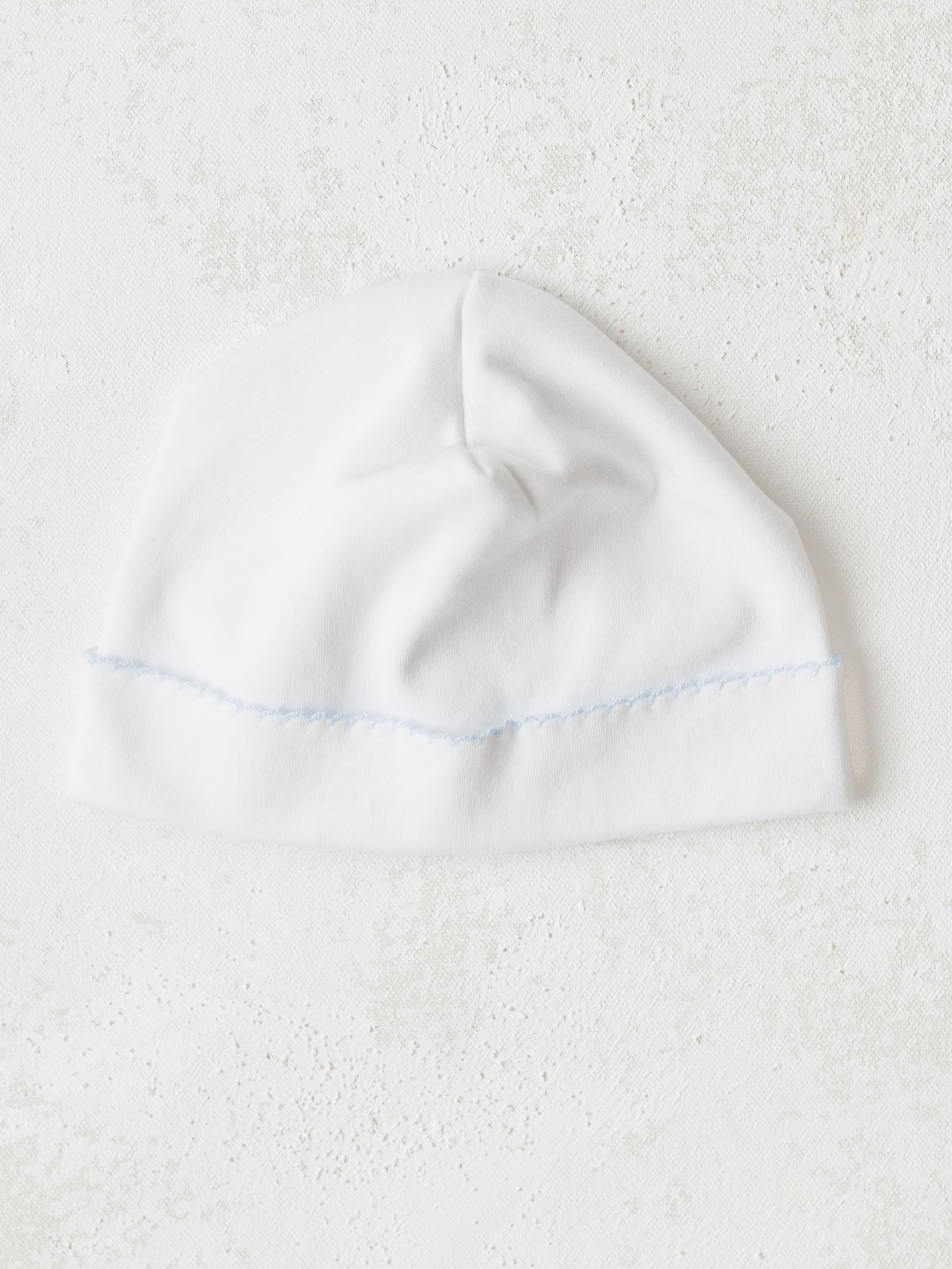 Magnolia Baby White Hat with Blue Trim